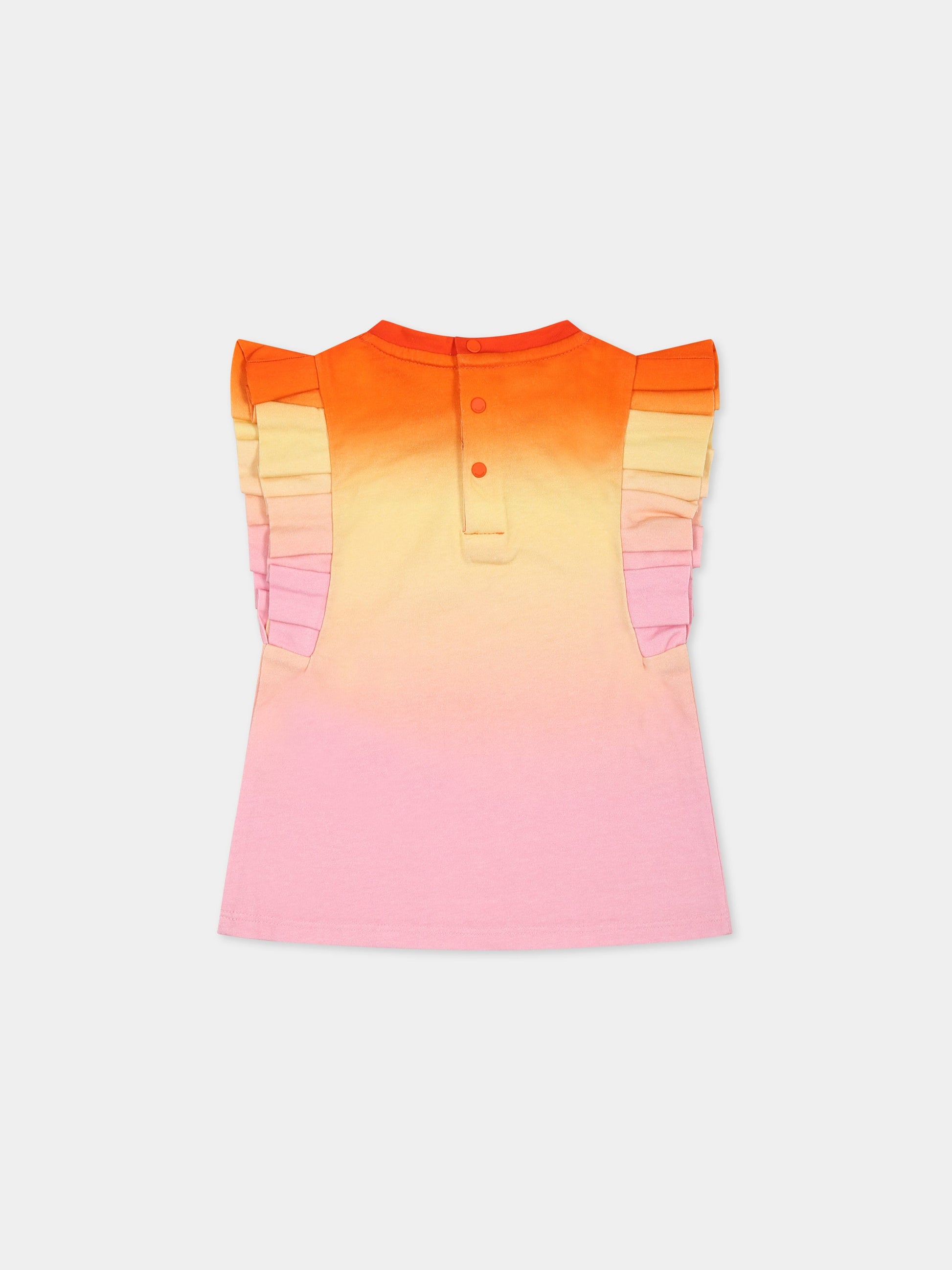 T-shirt multicolor per neonata con logo,Givenchy Kids,H05259 Z40