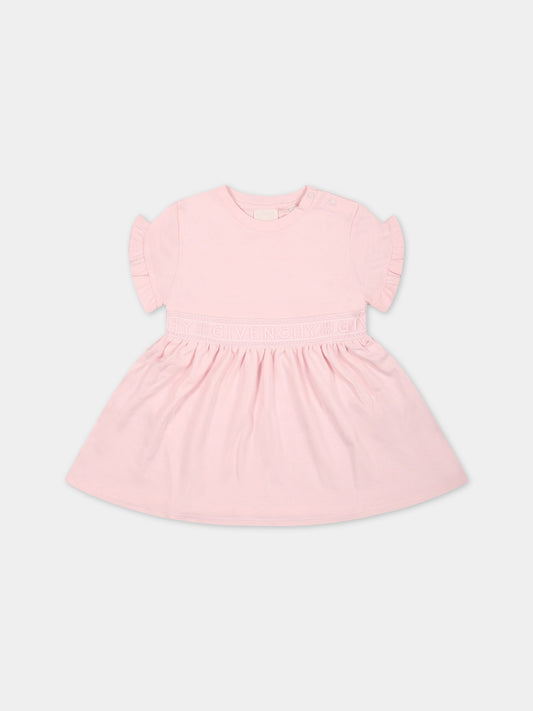 Vestito rosa per neonata con fascia logata,Givenchy Kids,H02099 44Z