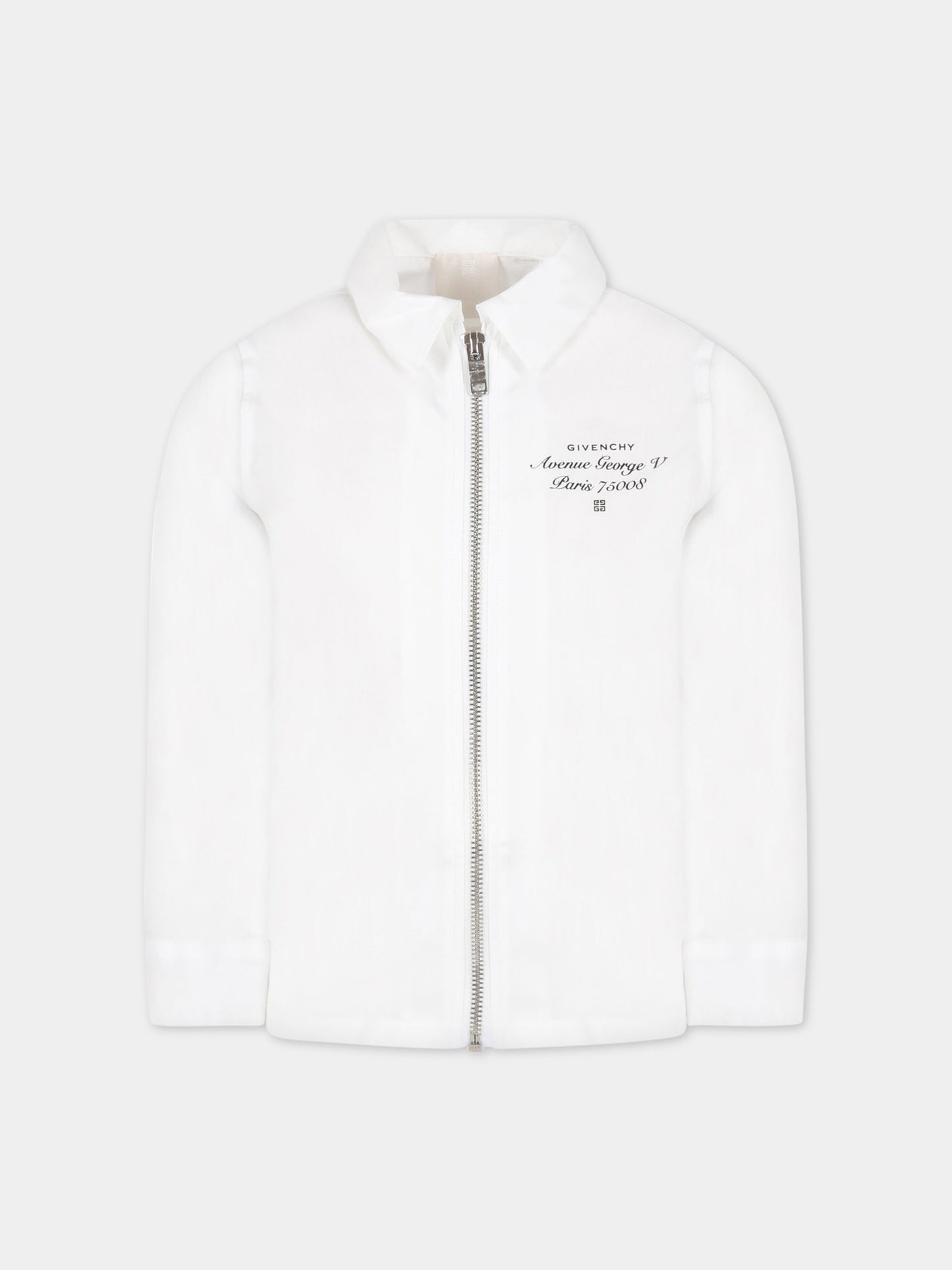 Camicia bianca per bambino con logo nero,Givenchy Kids,H25421 10P
