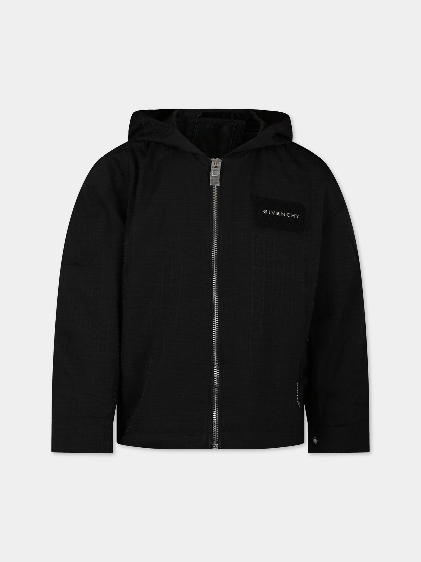 Giubbotto nero per bambino con logo,Givenchy Kids,H26125 09B