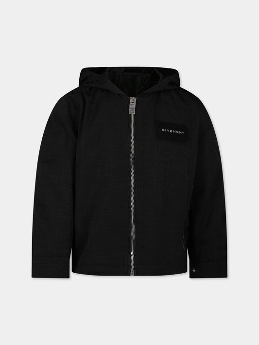 Giubbotto nero per bambino con logo,Givenchy Kids,H26125 09B