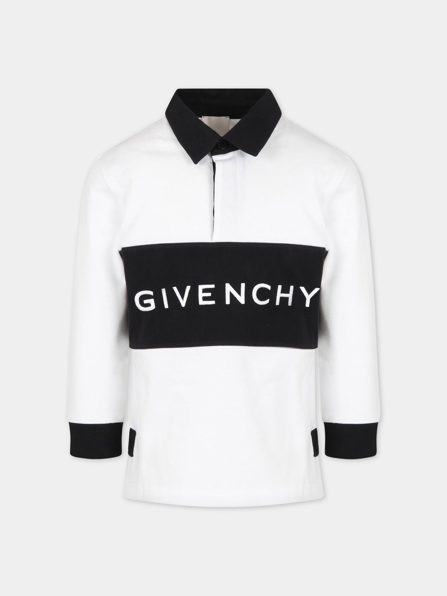 Polo bianca per bambino con logo,Givenchy Kids,H25420 10P