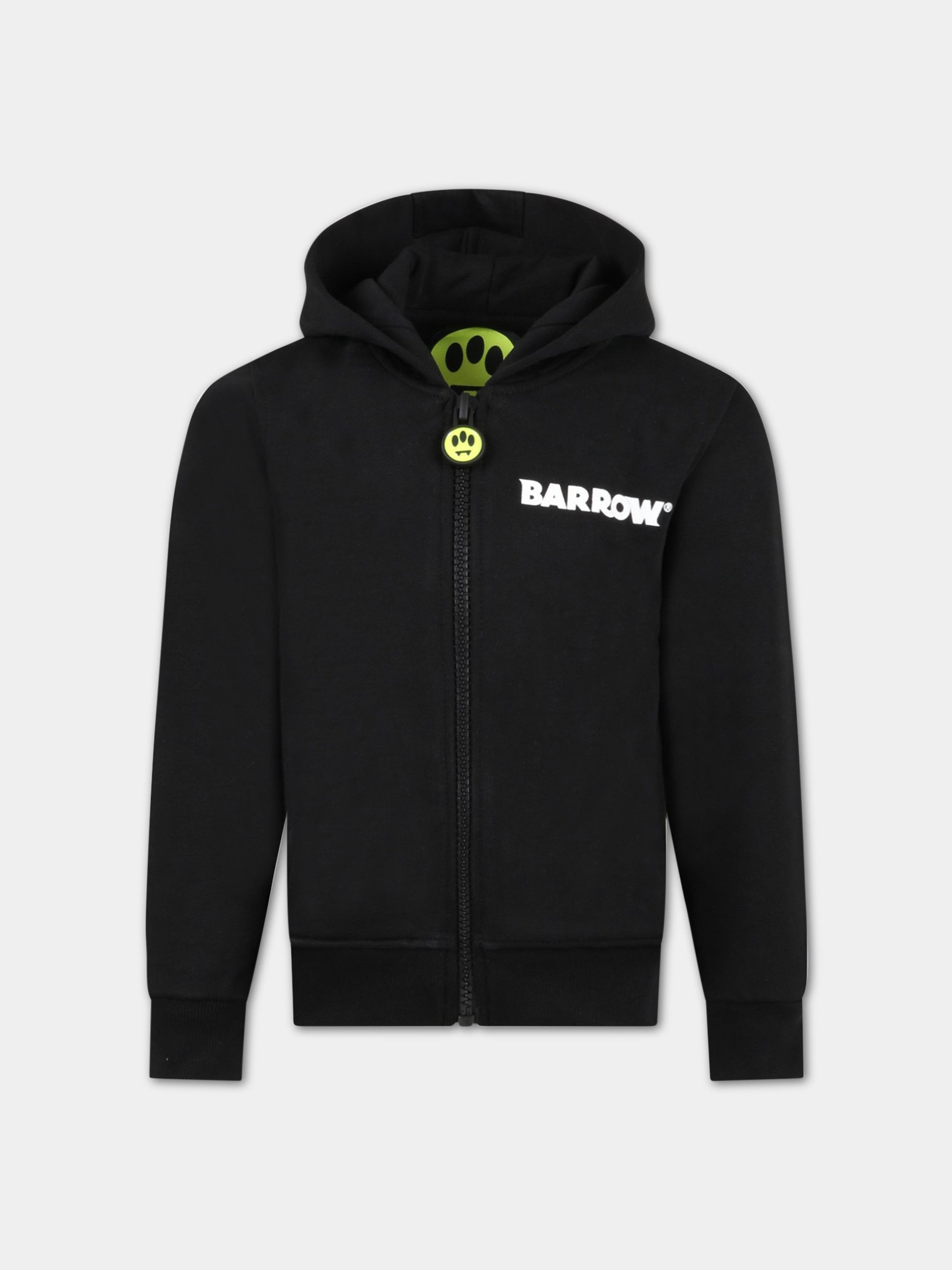 Felpa nera per bambino con logo bianco,Barrow,033043 110
