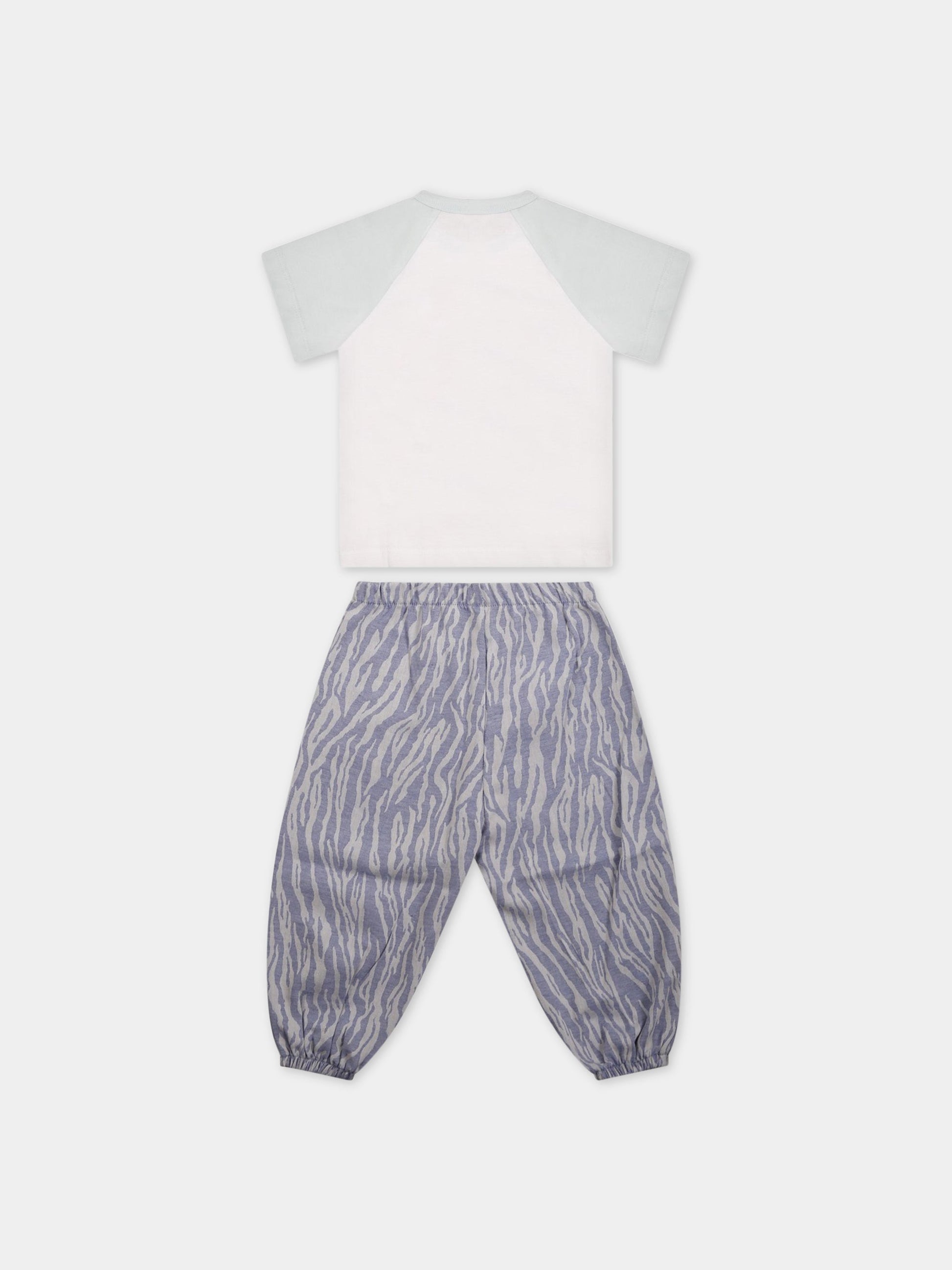 Completo multicolor per neonato con tigre e logo,Kenzo Kids,K98094 78P