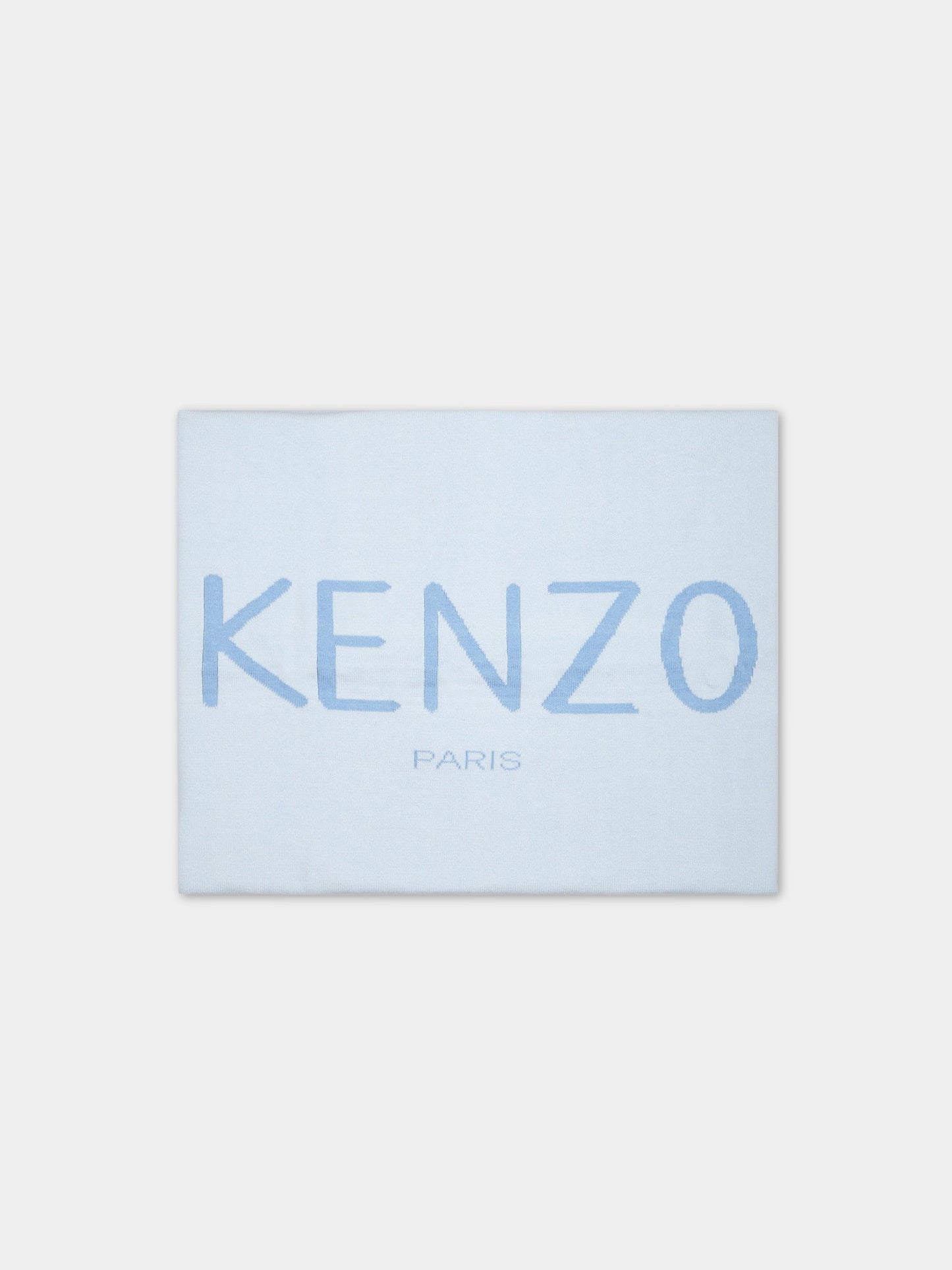 Coperta celeste per bambino con logo,Kenzo Kids,K90098 78B