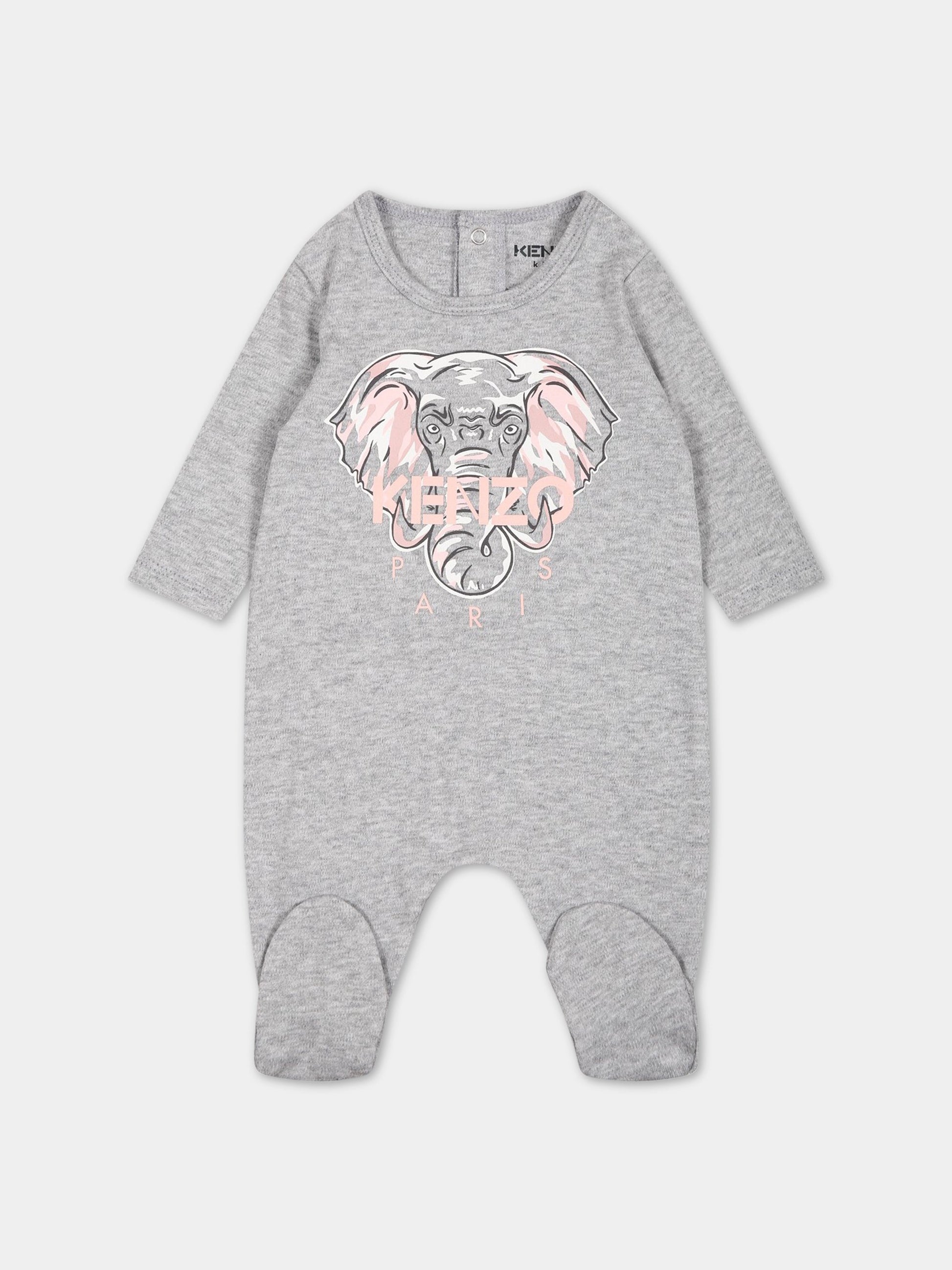 Set multicolor per neonata con logo e  elefante,Kenzo Kids,K98111 A41