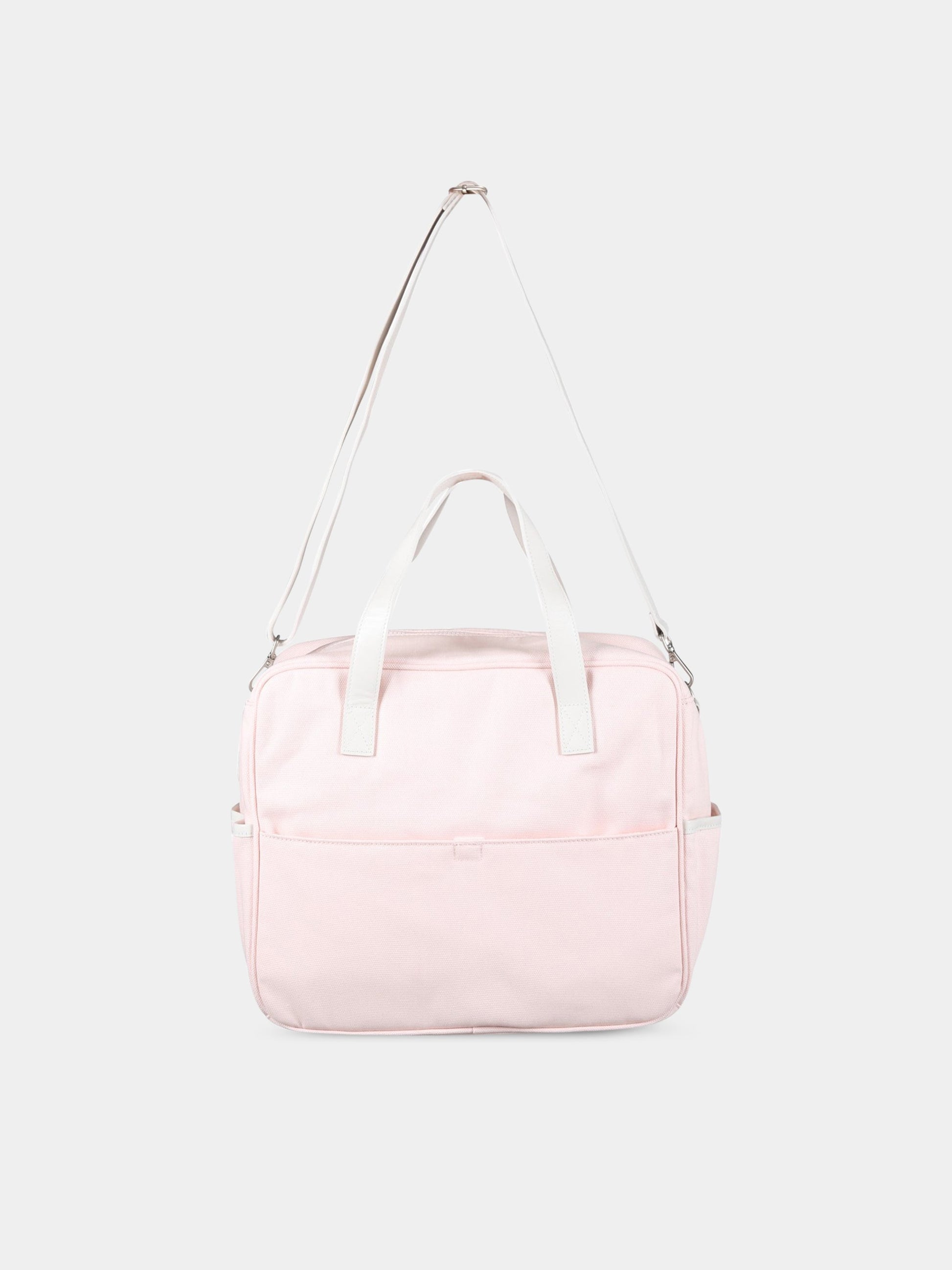 Borsa-mamma rosa per neonata con logo avorio,Kenzo Kids,K90094 453