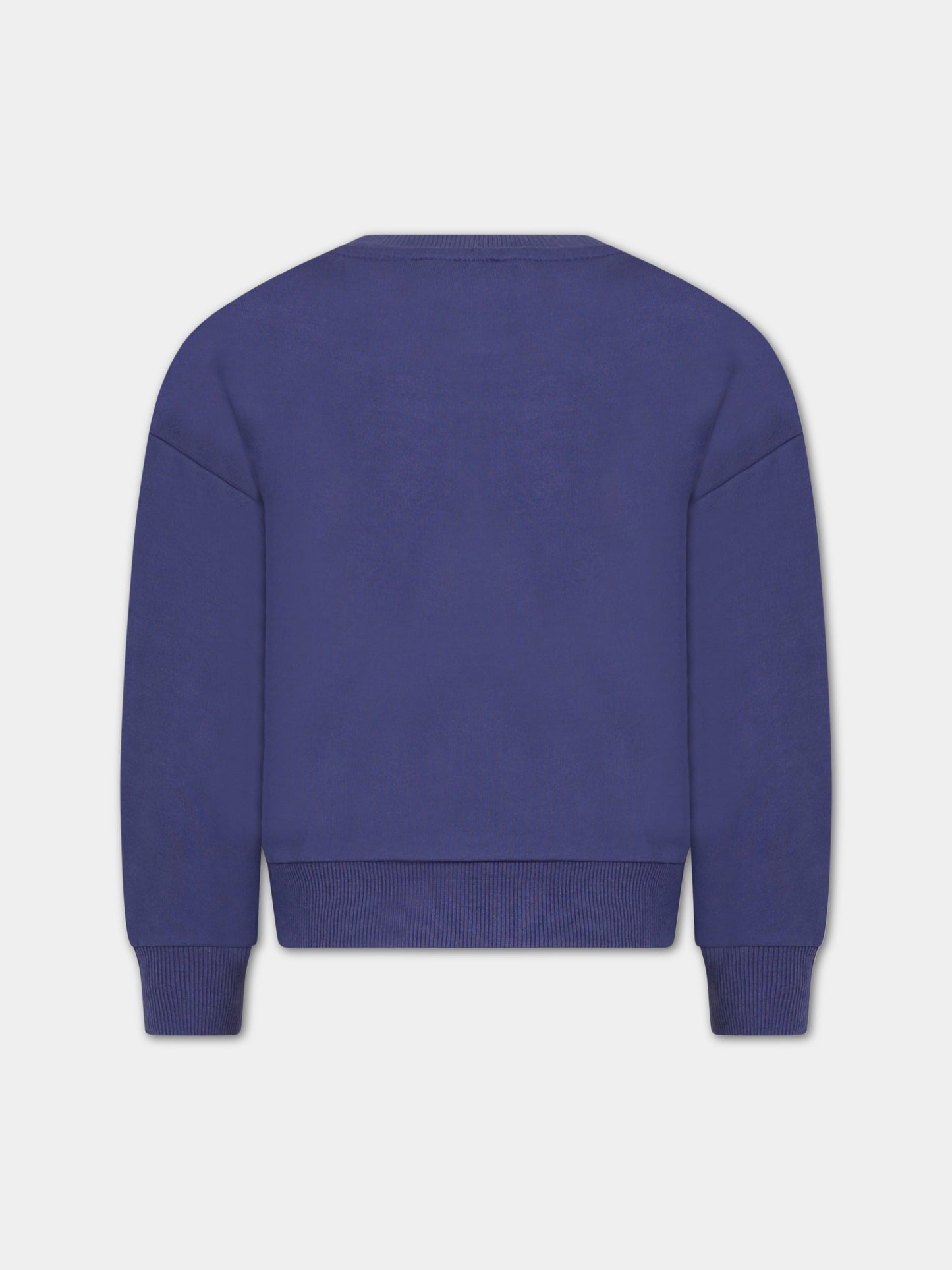 Felpa blu per bambina con logo,Kenzo Kids,K15640 80K