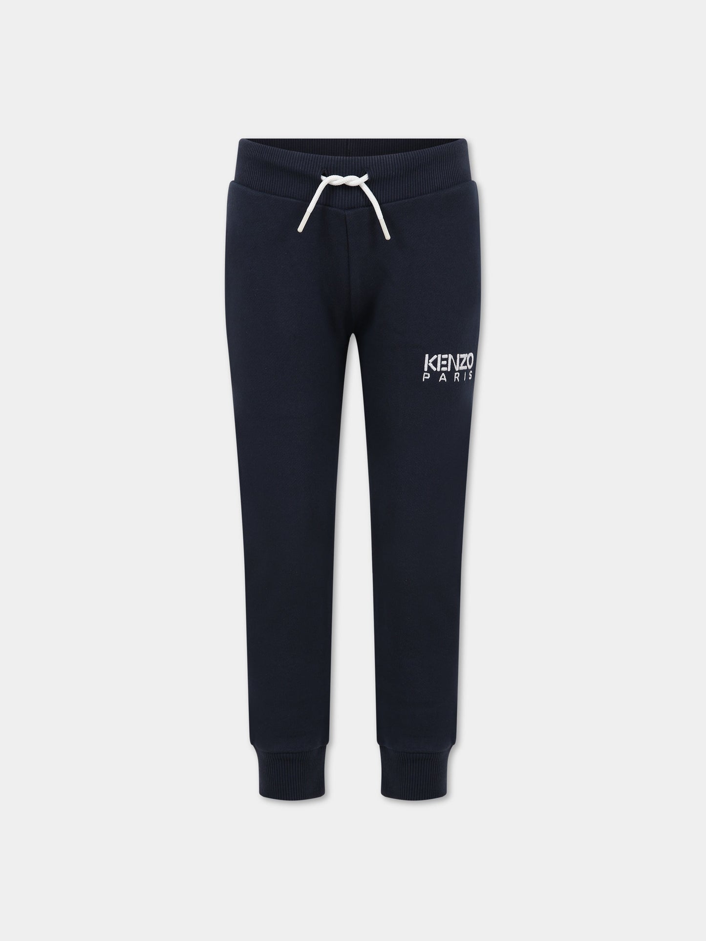 Pantaloni blu per bambino con logo,Kenzo Kids,K24287 857