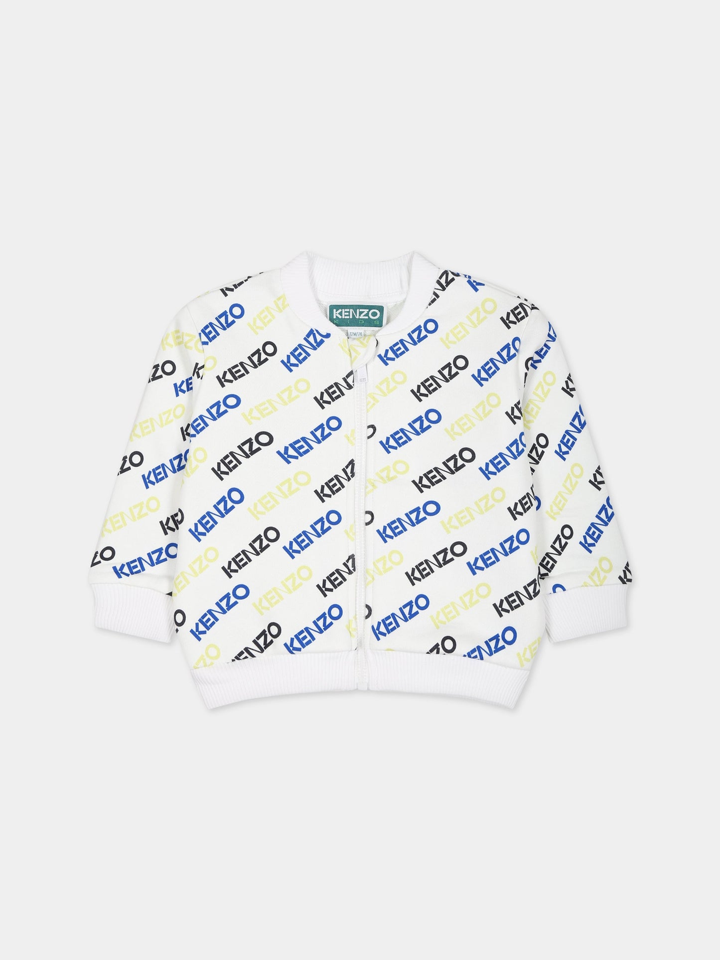 Felpa multicolor per neonato con log all-over,Kenzo Kids,K05471 10P