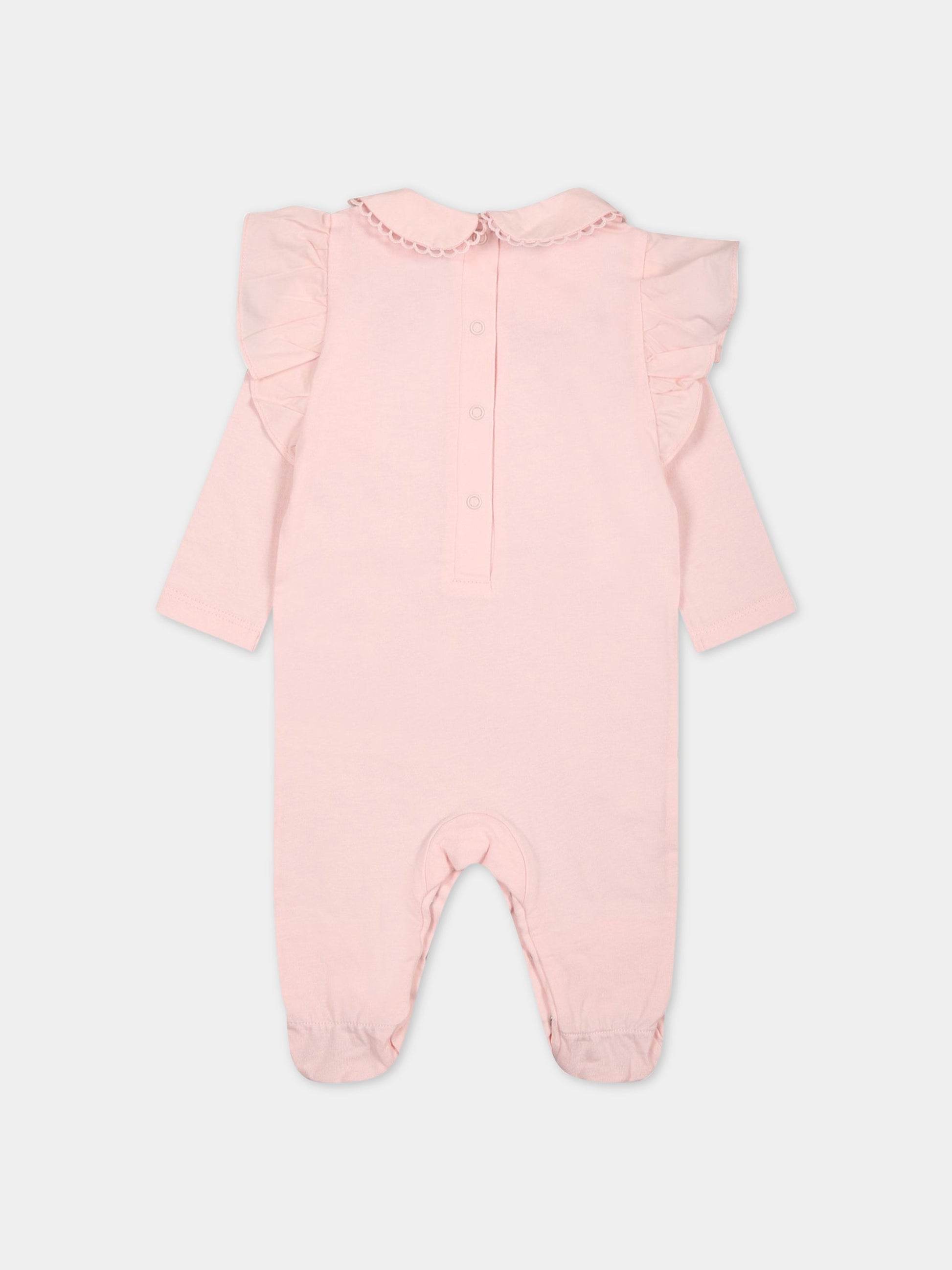 Tutina rosaa per neonata con logo,Ermanno Scervino Junior,SNTU003C JE199 C001