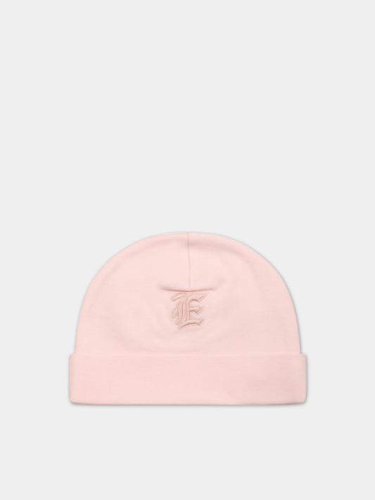 Cappello rosa per neonata con logo,Ermanno Scervino Junior,SNCP001C JE199 C001