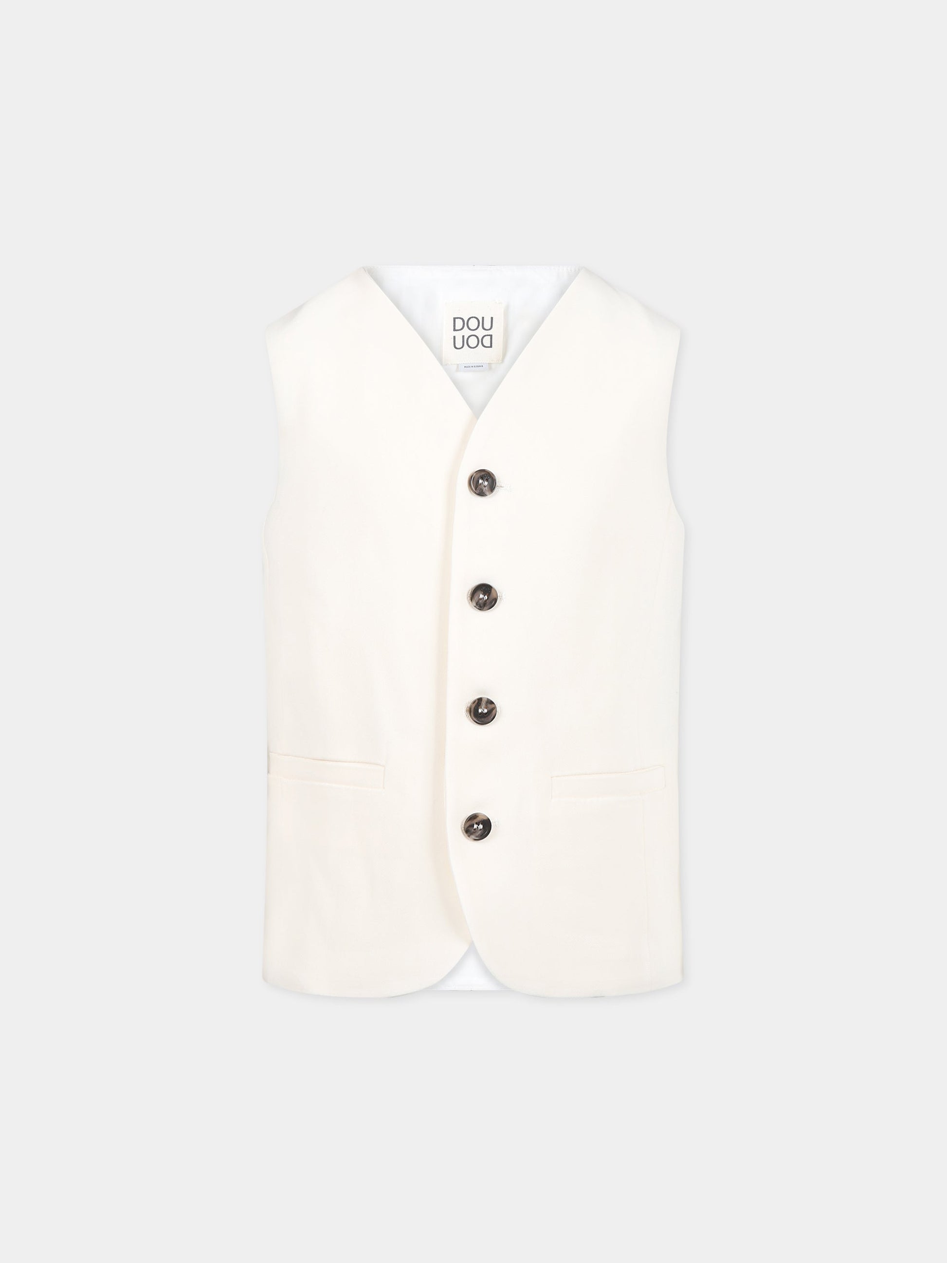 Panciotto bianco per bambina,Douuod Kids,DS2P62 K0118 106