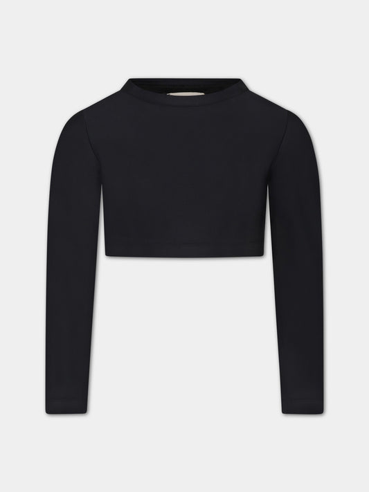 T-shirt a manica lunga nera per bambina,Douuod Kids,DS8A60 Z0559 930