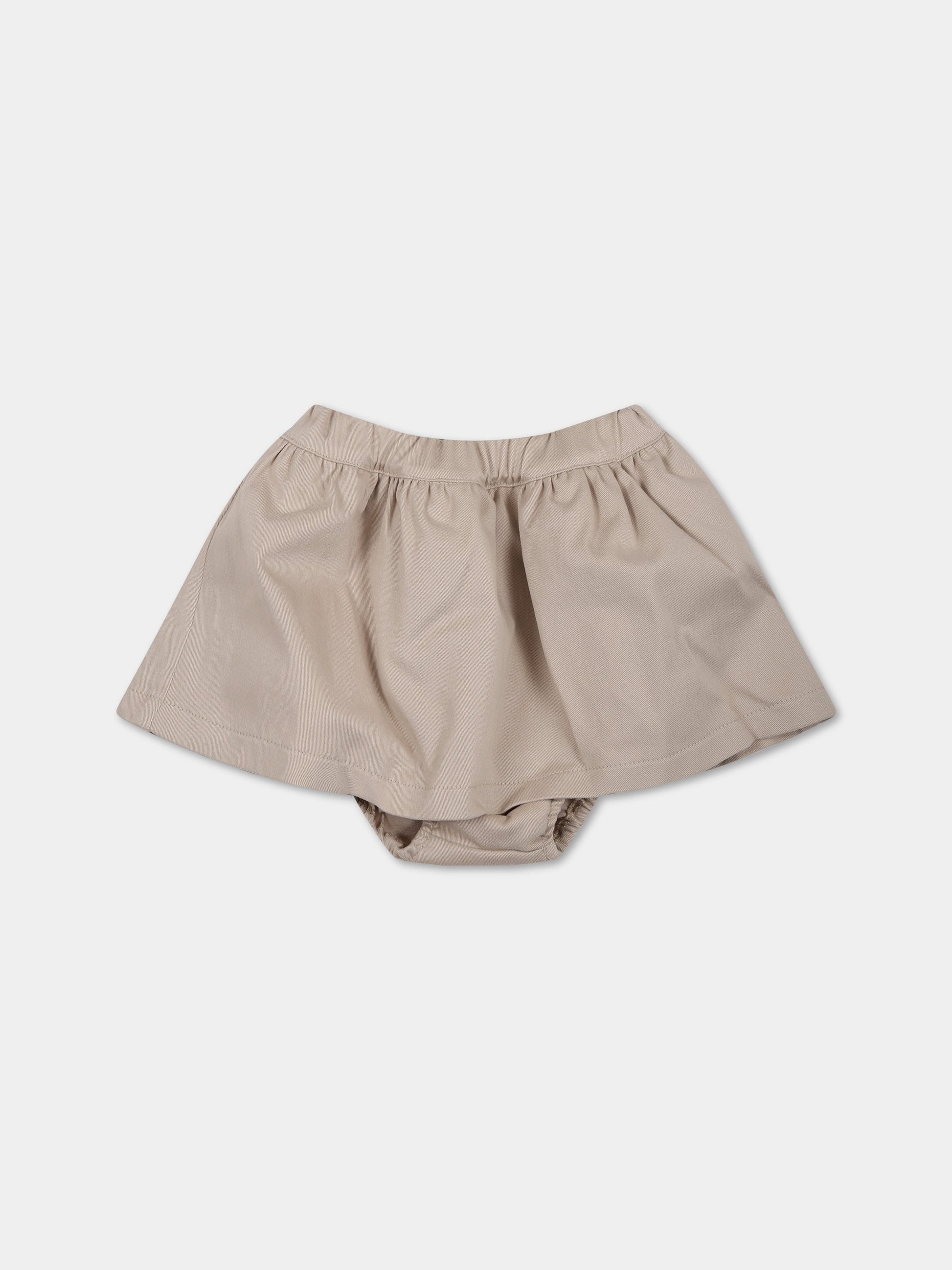 Gonna beige per neonata con logo,Douuod Kids,DS7001 G0073 114