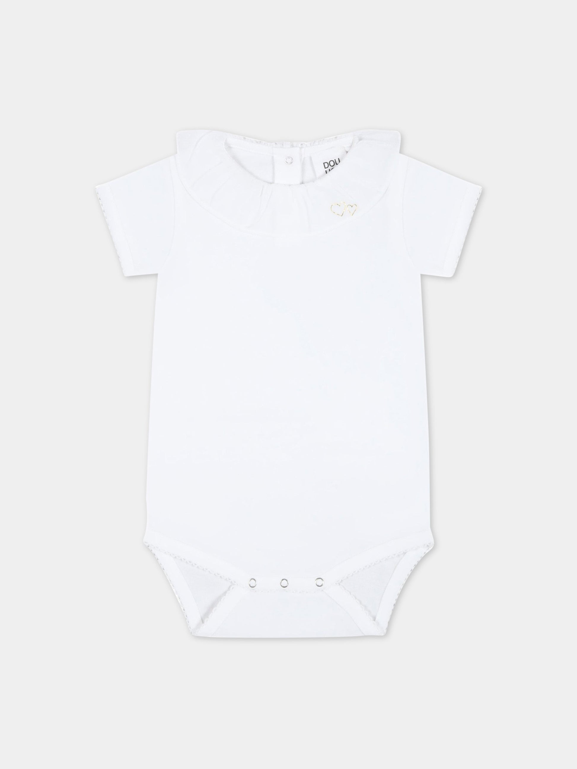 Body bianco per neonata con cuori,Douuod Kids,DSA001 Z0761 100