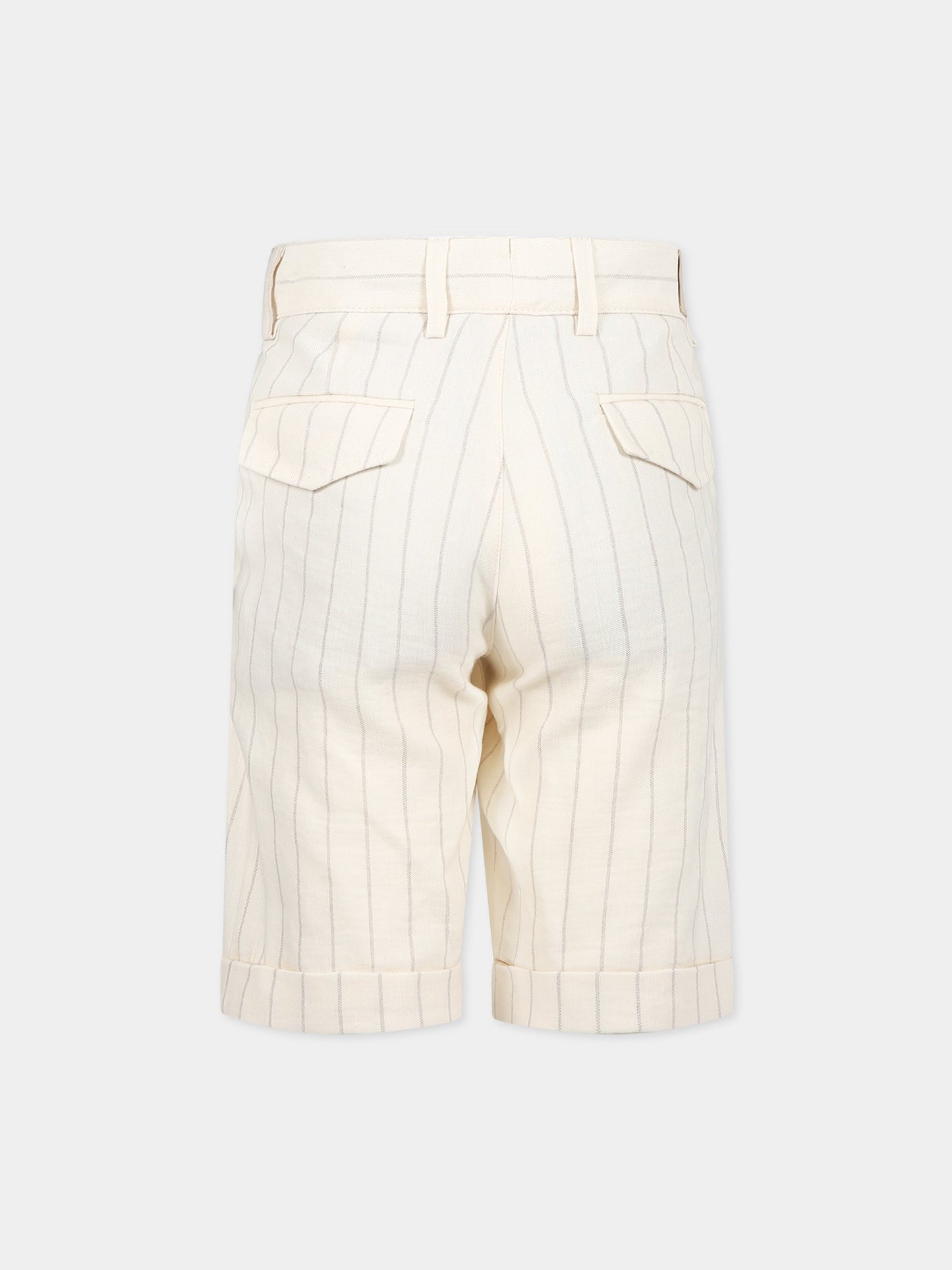 Shorts avorio per bambino con logo,Eleventy,ES6P09 G0086 105BG