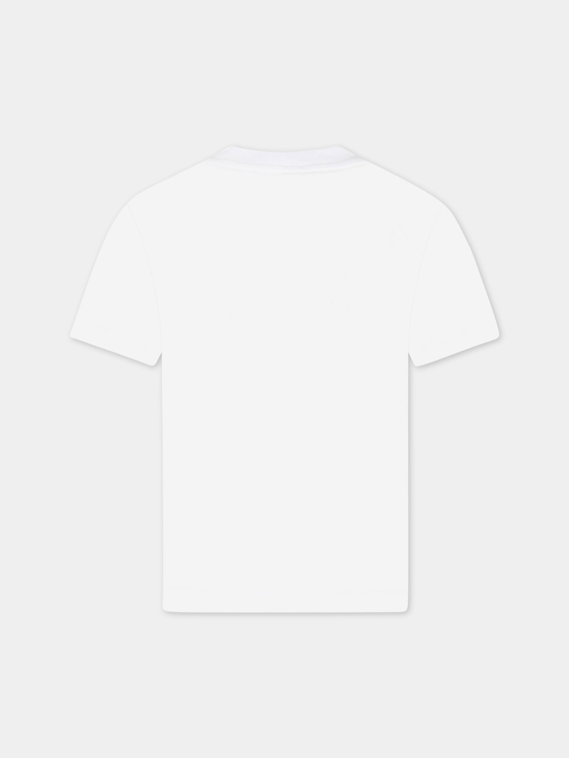 T-shirt bianca per bambina con stampa colorata e logo,Stella Mccartney Kids,TS8C31 Z0434 100