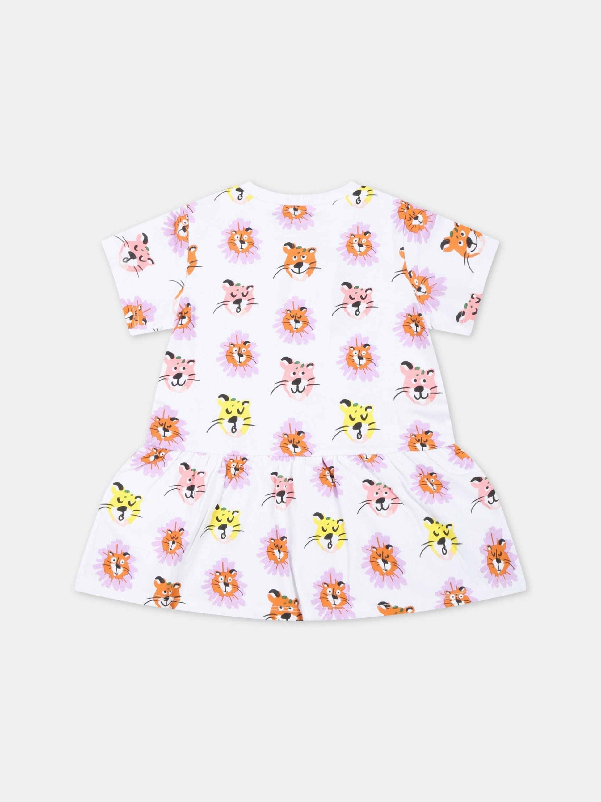 Vestito bianco per neonata con tigri,Stella Mccartney Kids,TS1191 Z1133 100MC