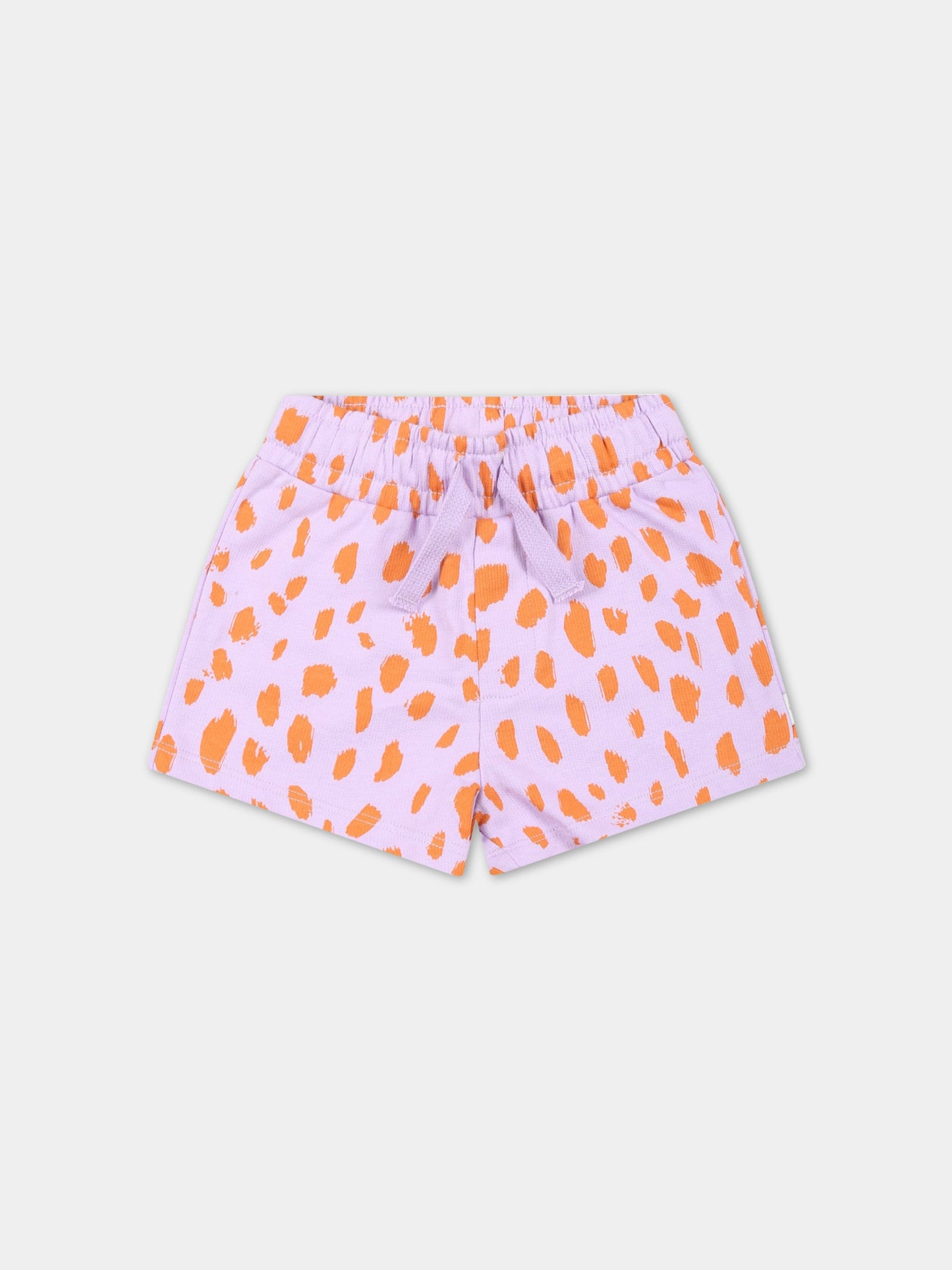 Shorts viola per neonata con stampa animalier,Stella Mccartney Kids,TS6129 Z1087 517AR