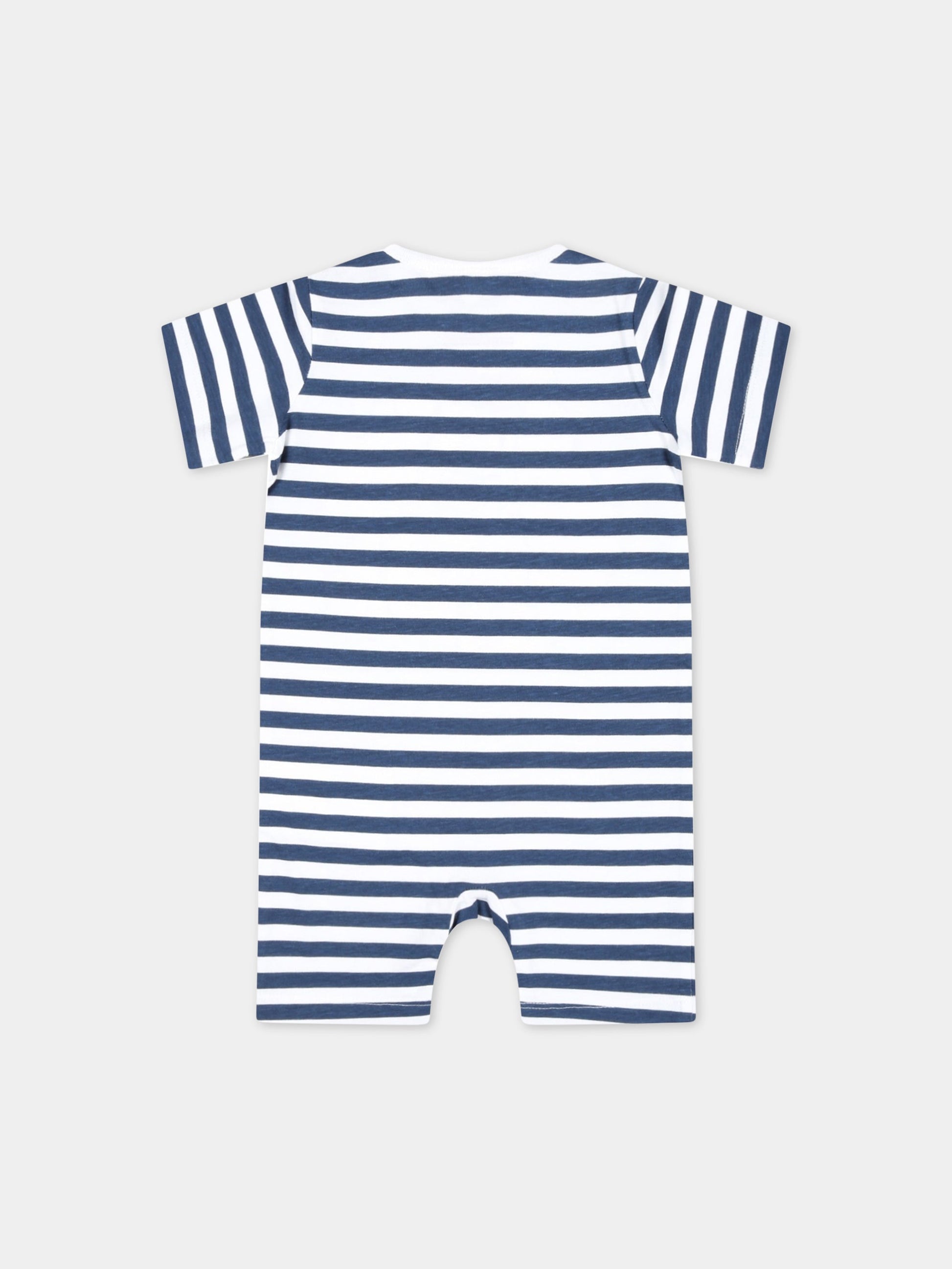 Pagliaccetto multicolor a righe per neonato con scimpanzé,Stella Mccartney Kids,TSA541 Z1111 100BL