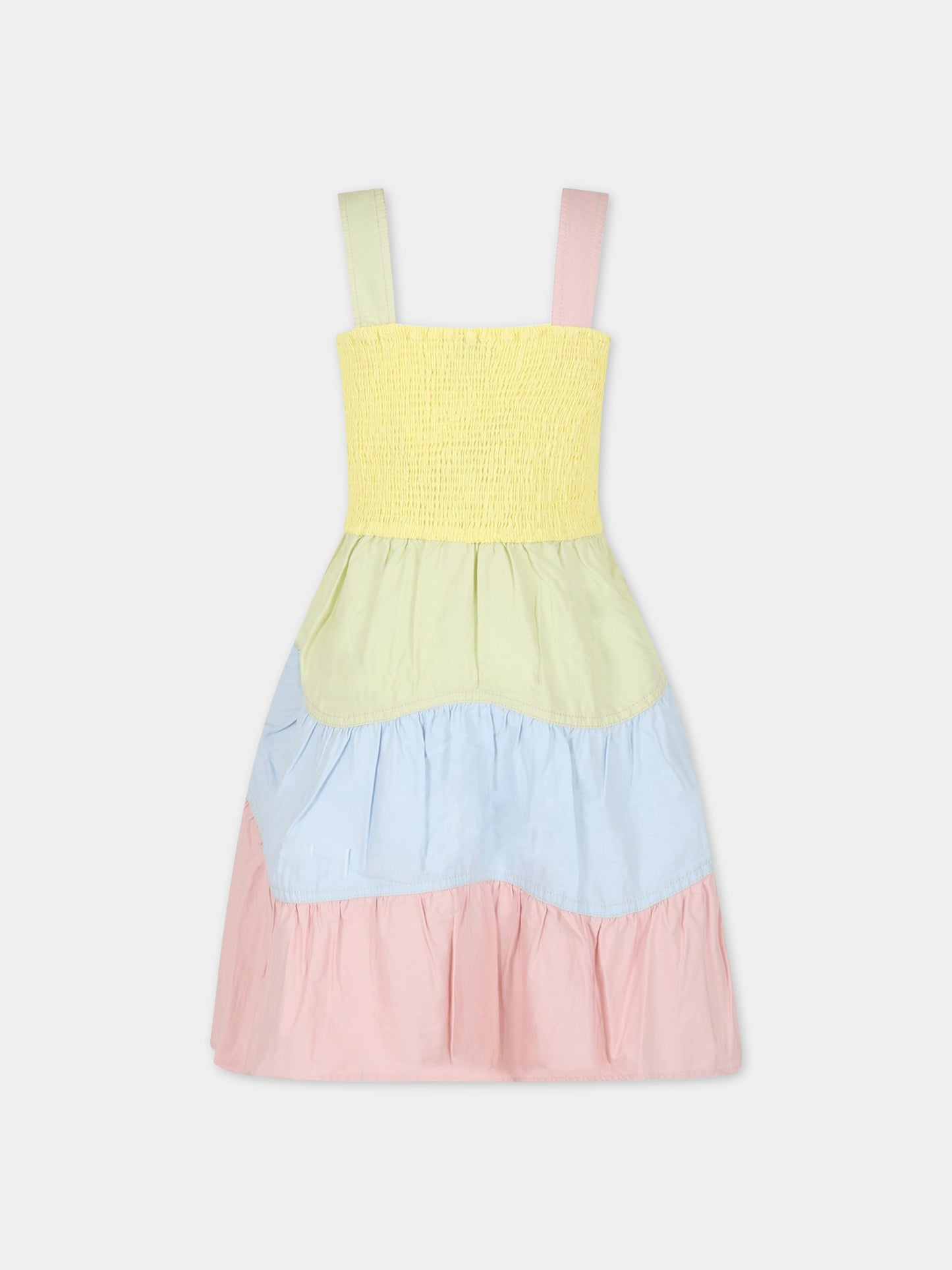 Vestito multicolor per bambina con balze,Stella Mccartney Kids,TS1B62 Z1108 999