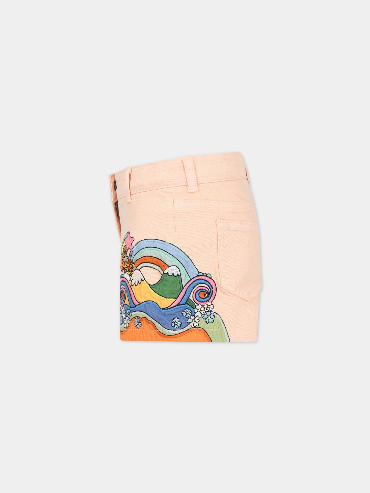 Shorts rosa per bambina con stampa,Stella Mccartney Kids,TS6A79 Z0156 504
