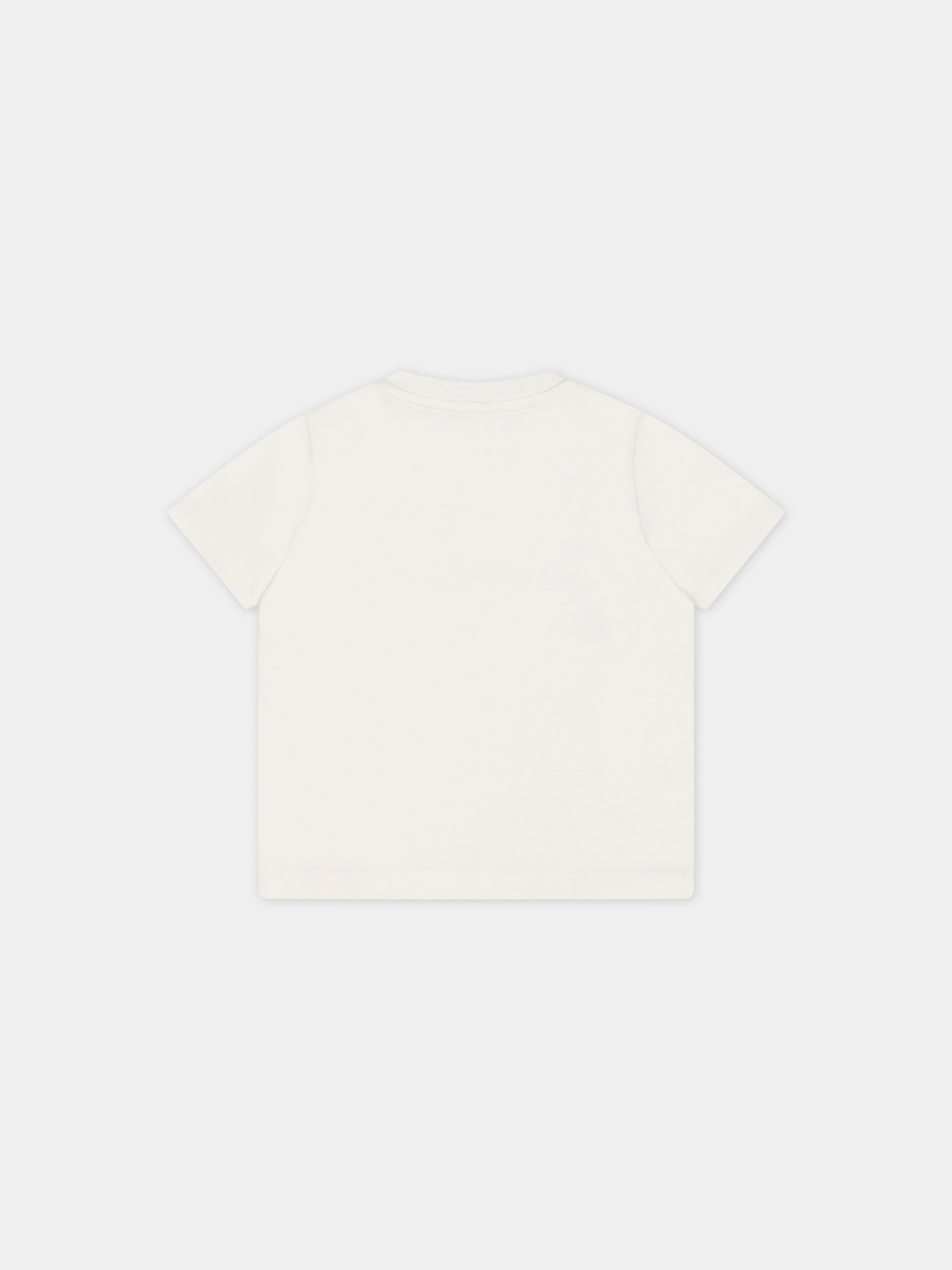 T-shirt bianco per neonata con stampa pappagalli,Stella Mccartney Kids,TS8041 Z0434 101
