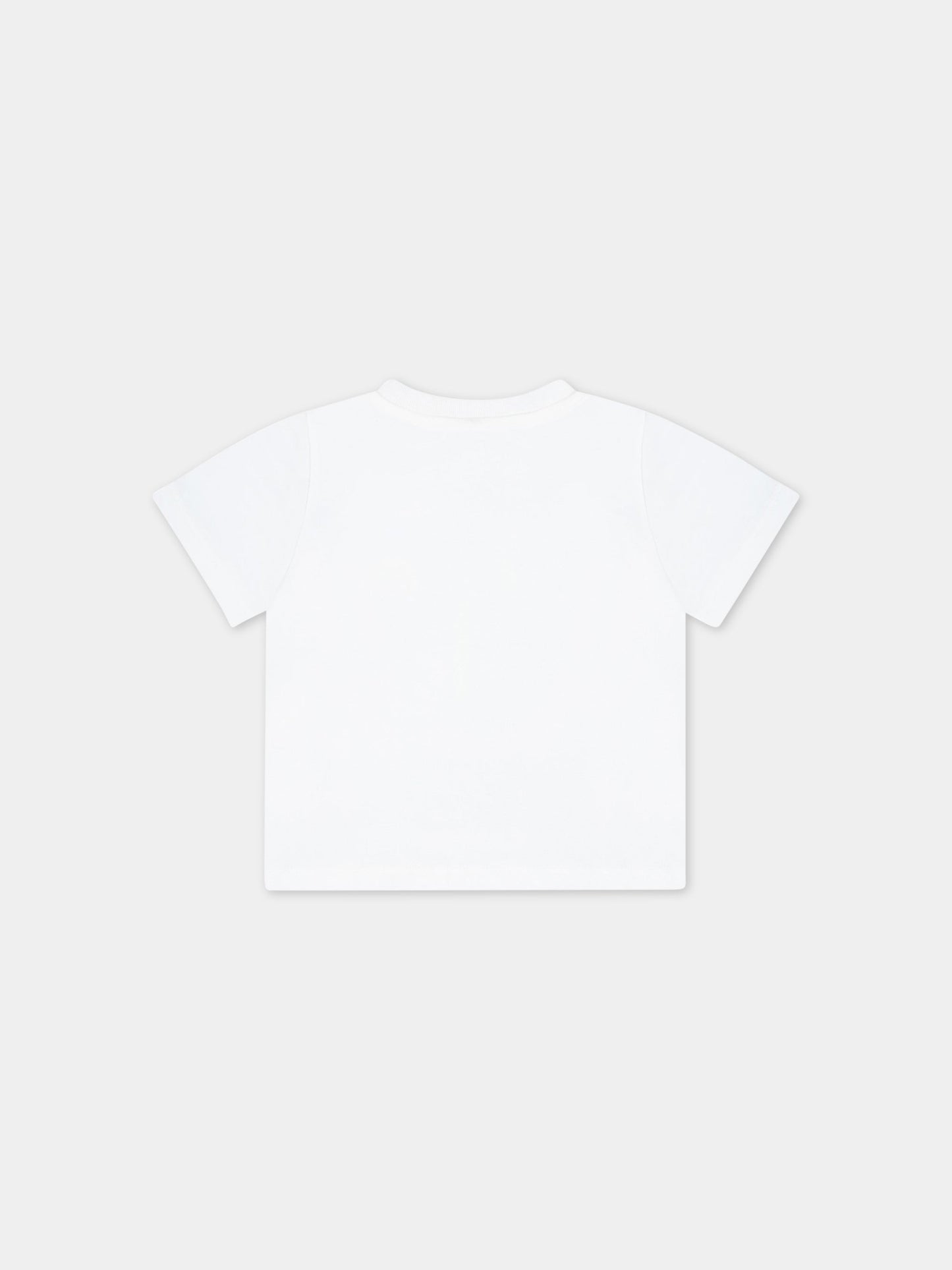 T-shirt bianca per neonata con smile,Stella Mccartney Kids,TS8061 Z0434 101