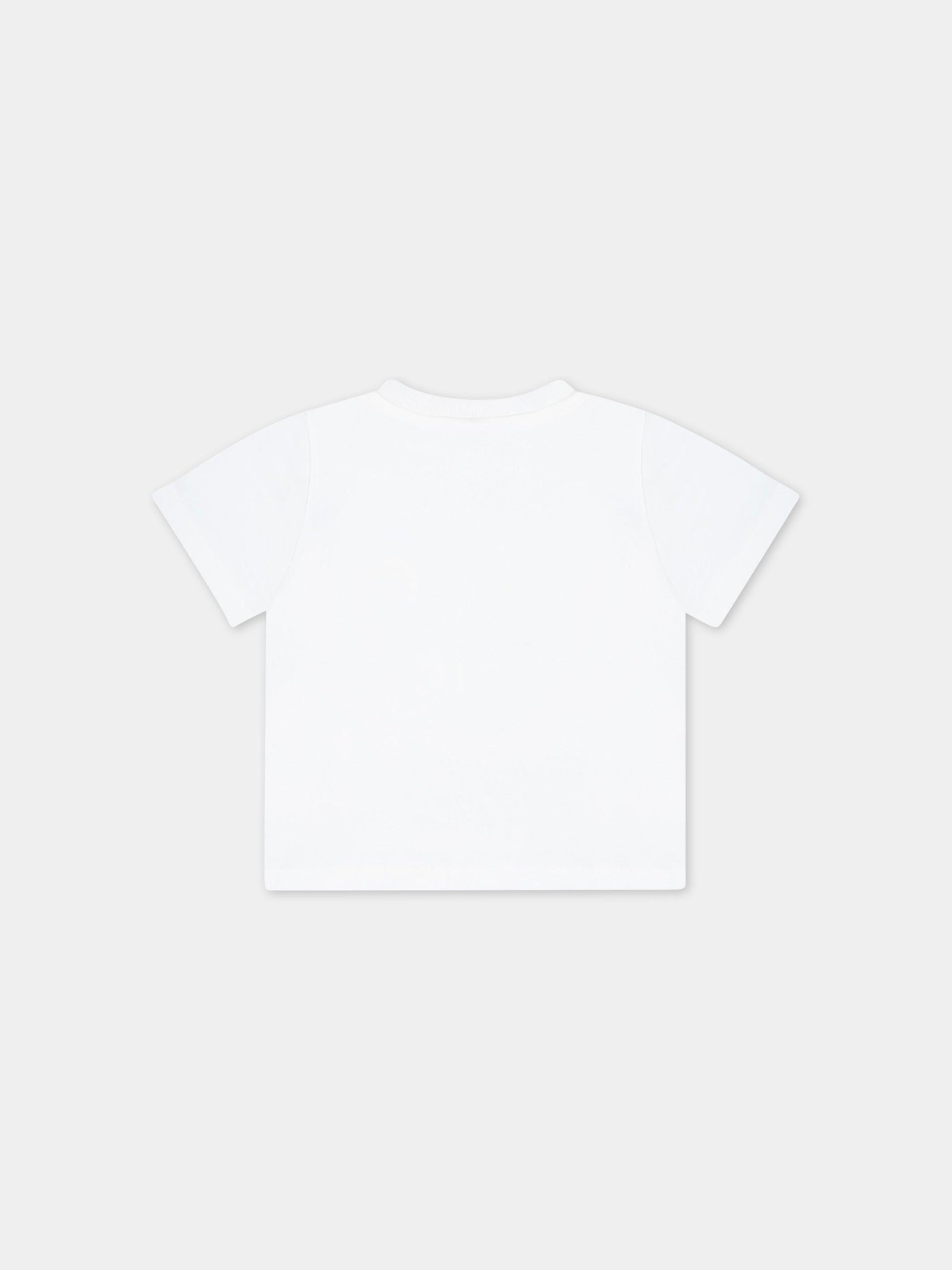 T-shirt bianca per neonata con smile,Stella Mccartney Kids,TS8061 Z0434 101