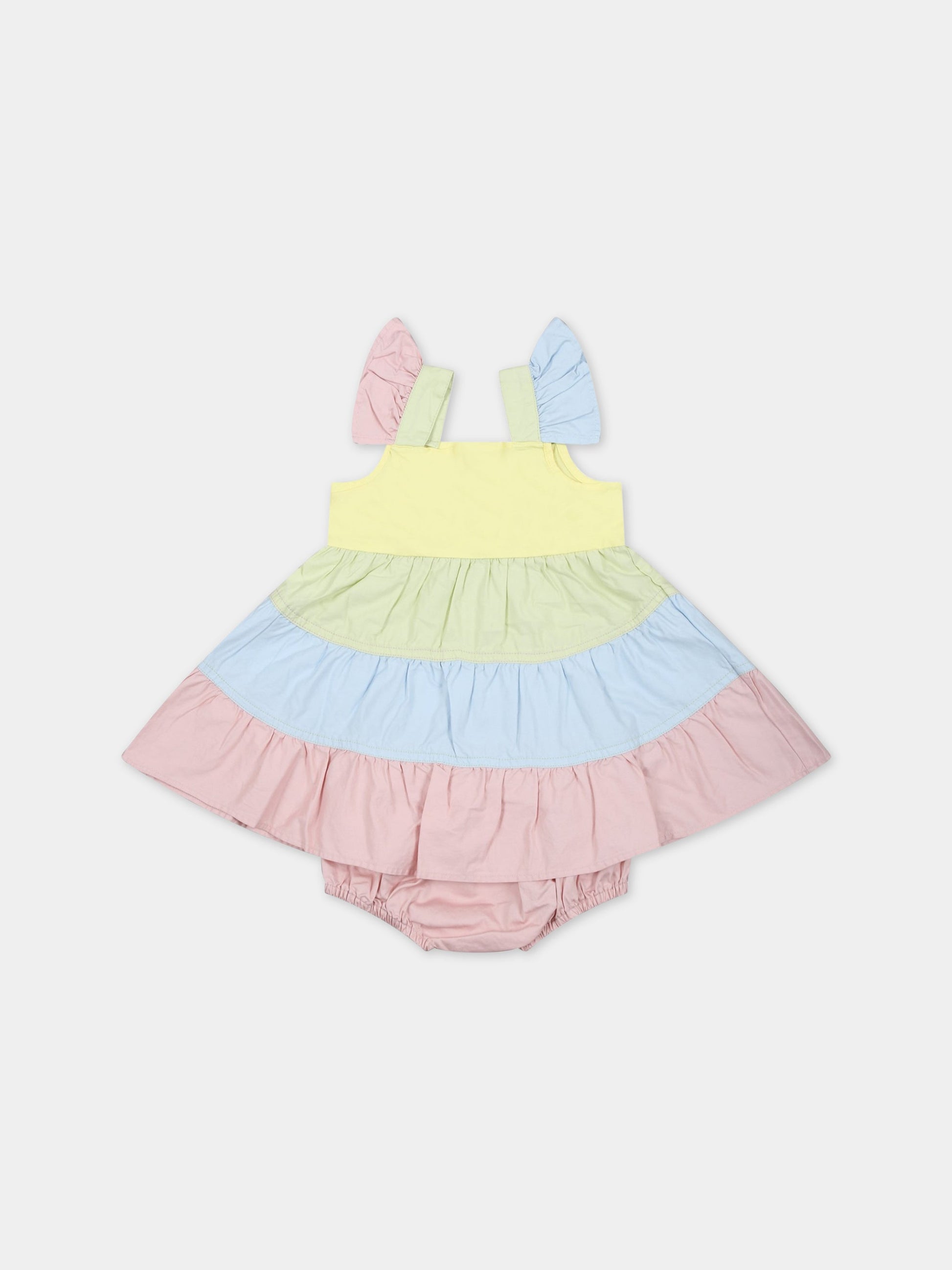 Vestito multicolor per neonata con balze,Stella Mccartney Kids,TS1182 Z1108 999