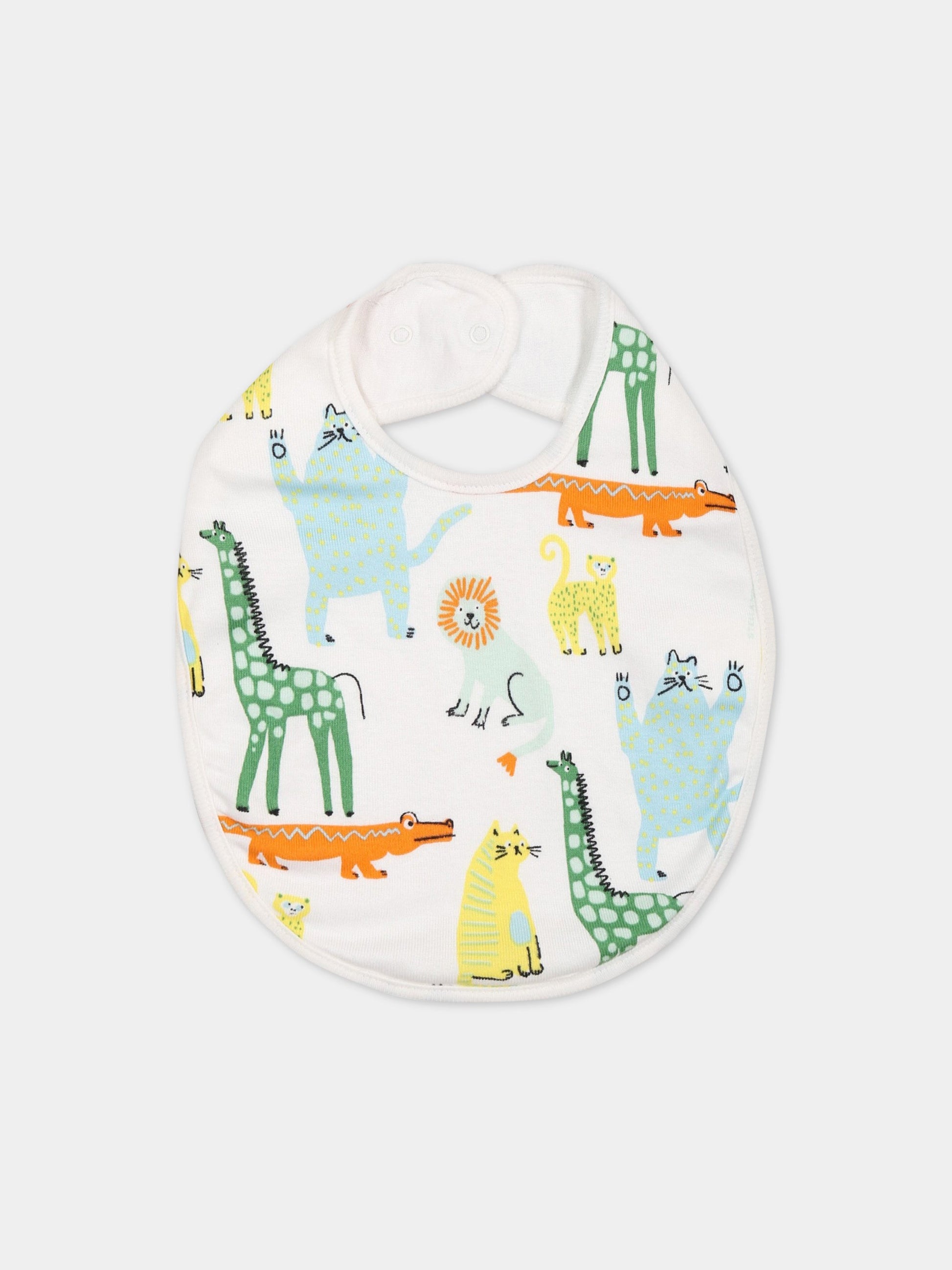 Set bianco per neonato con stampa animali,Stella Mccartney Kids,TSB649 Z1098 100MC