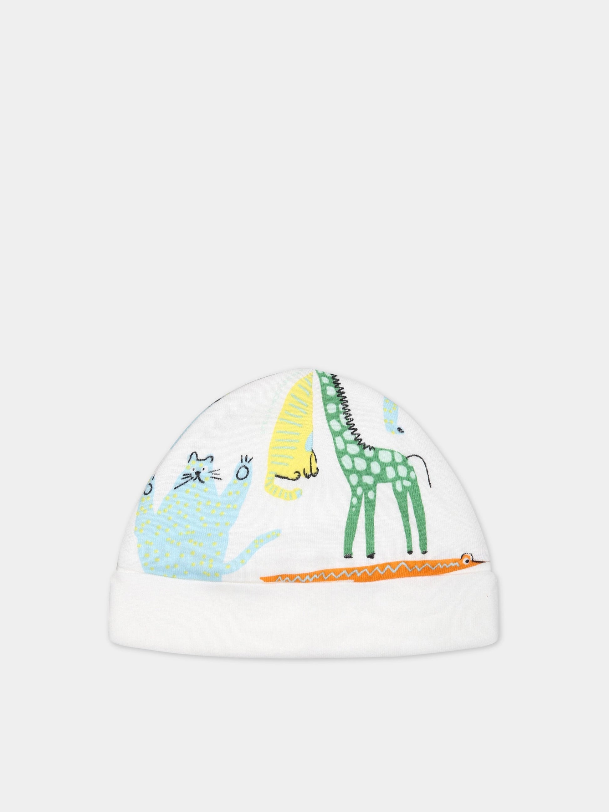 Set bianco per neonato con stampa animali,Stella Mccartney Kids,TSB649 Z1098 100MC