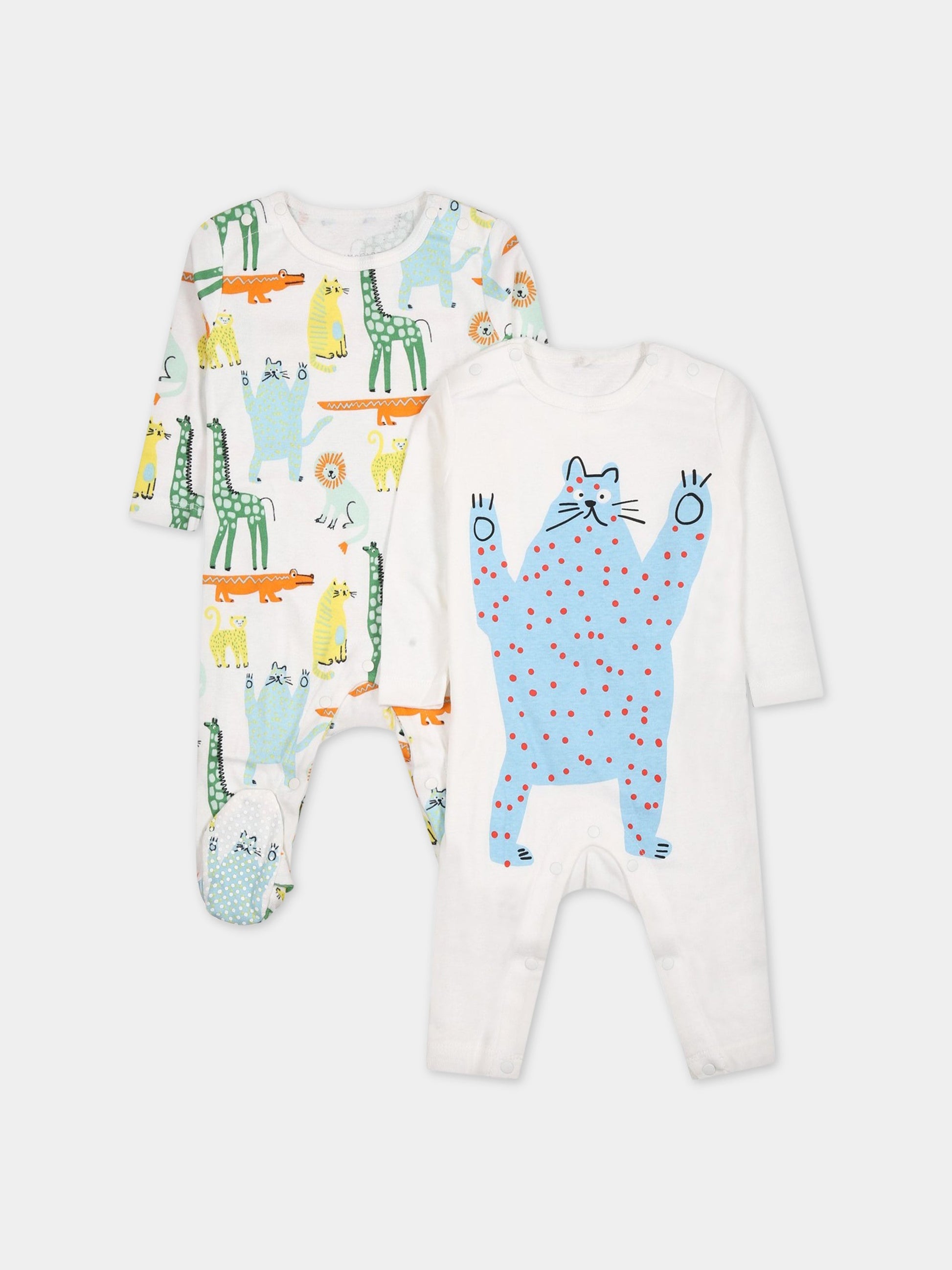 Set bianco per neonato con stampa,Stella Mccartney Kids,TSB509 Z1098 100MC