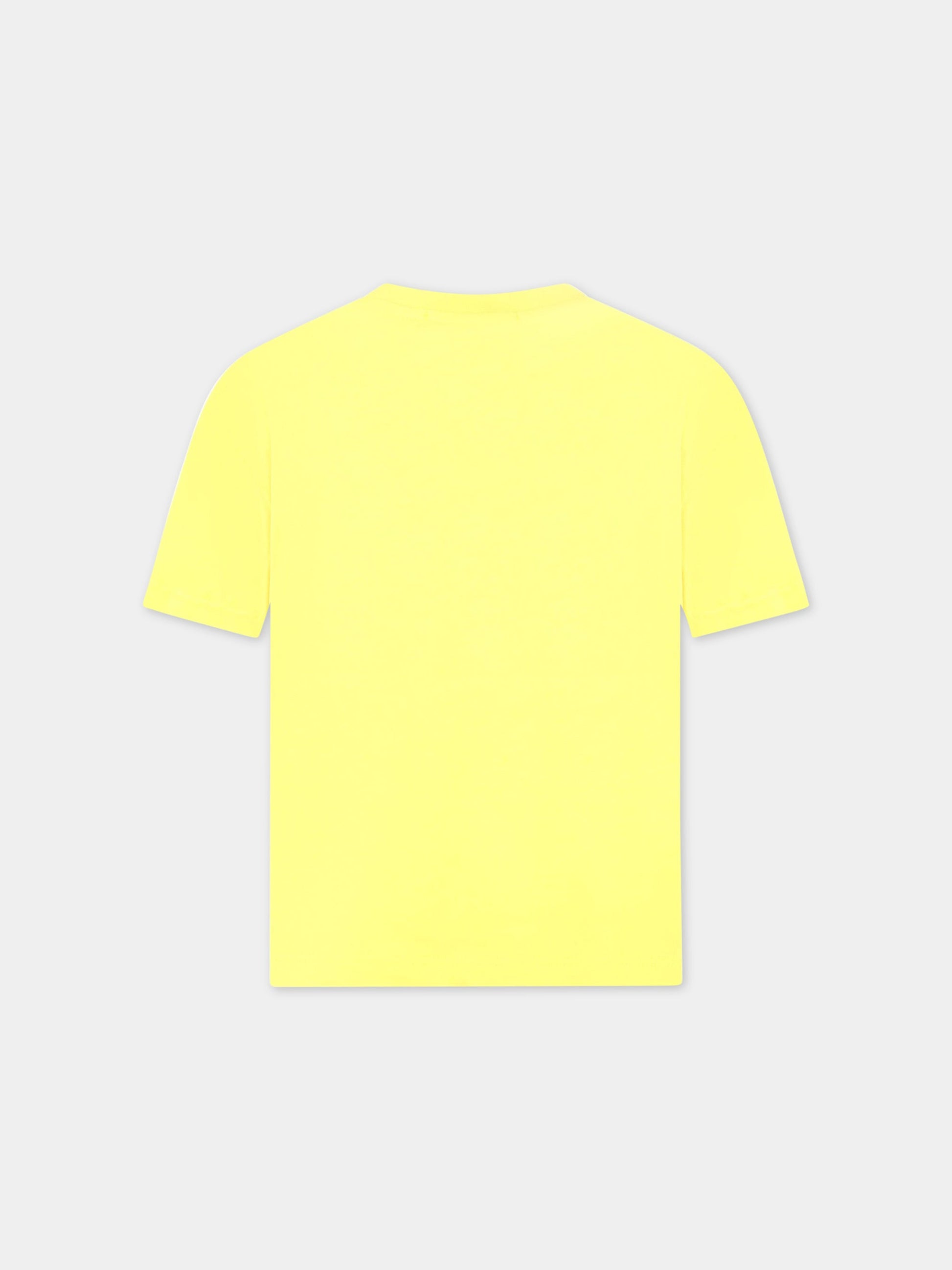 T-shirt gialla per bambini con logo multicolor,Msgm Kids,MS029319 020