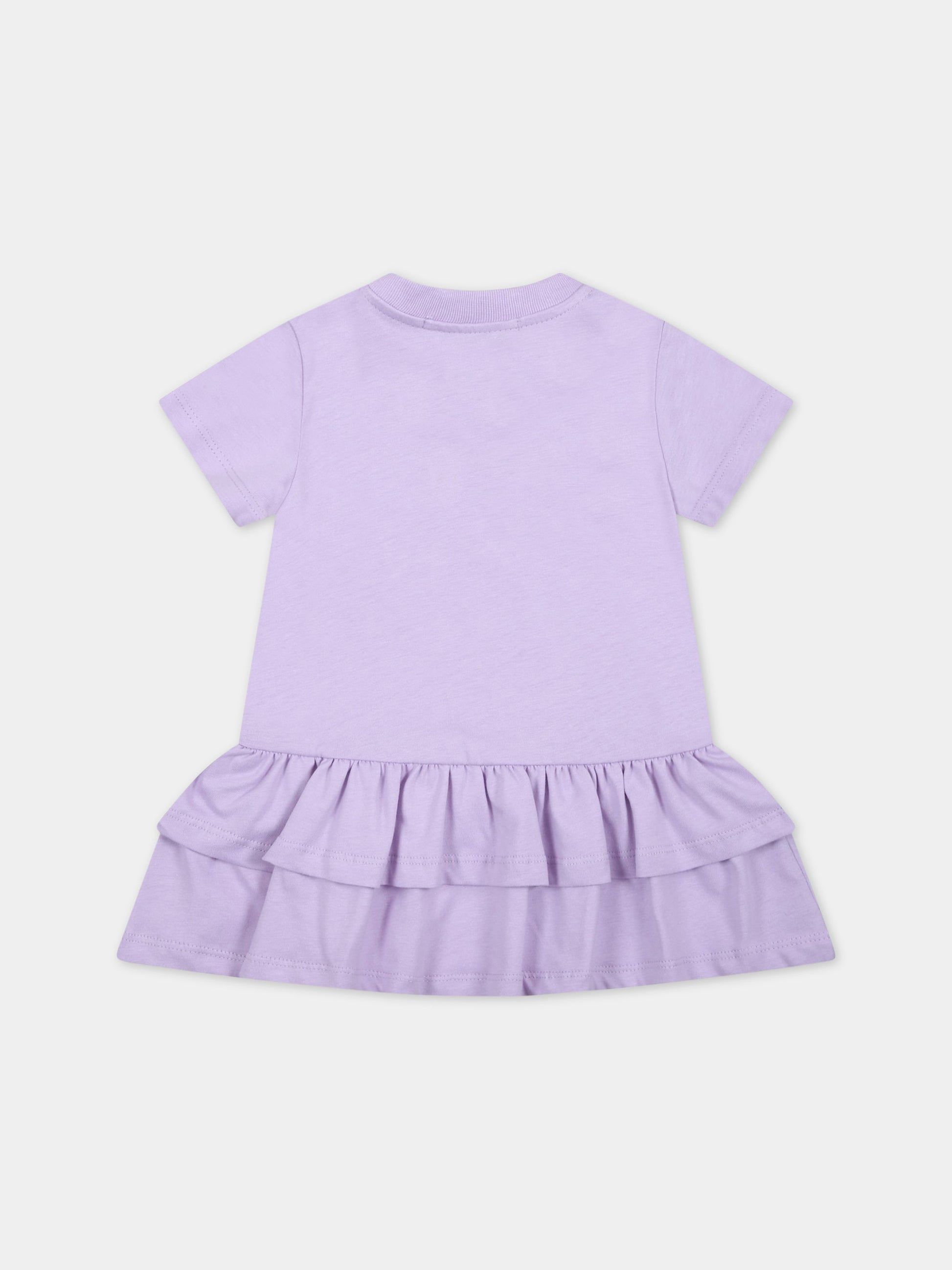 Vestito viola per neonata con logo ricamato,Msgm Kids,MS029362 071