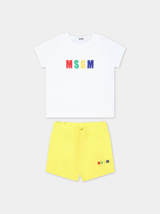 Completo multicolor per neonato con logo colorato,Msgm Kids,MS029361 001/09
