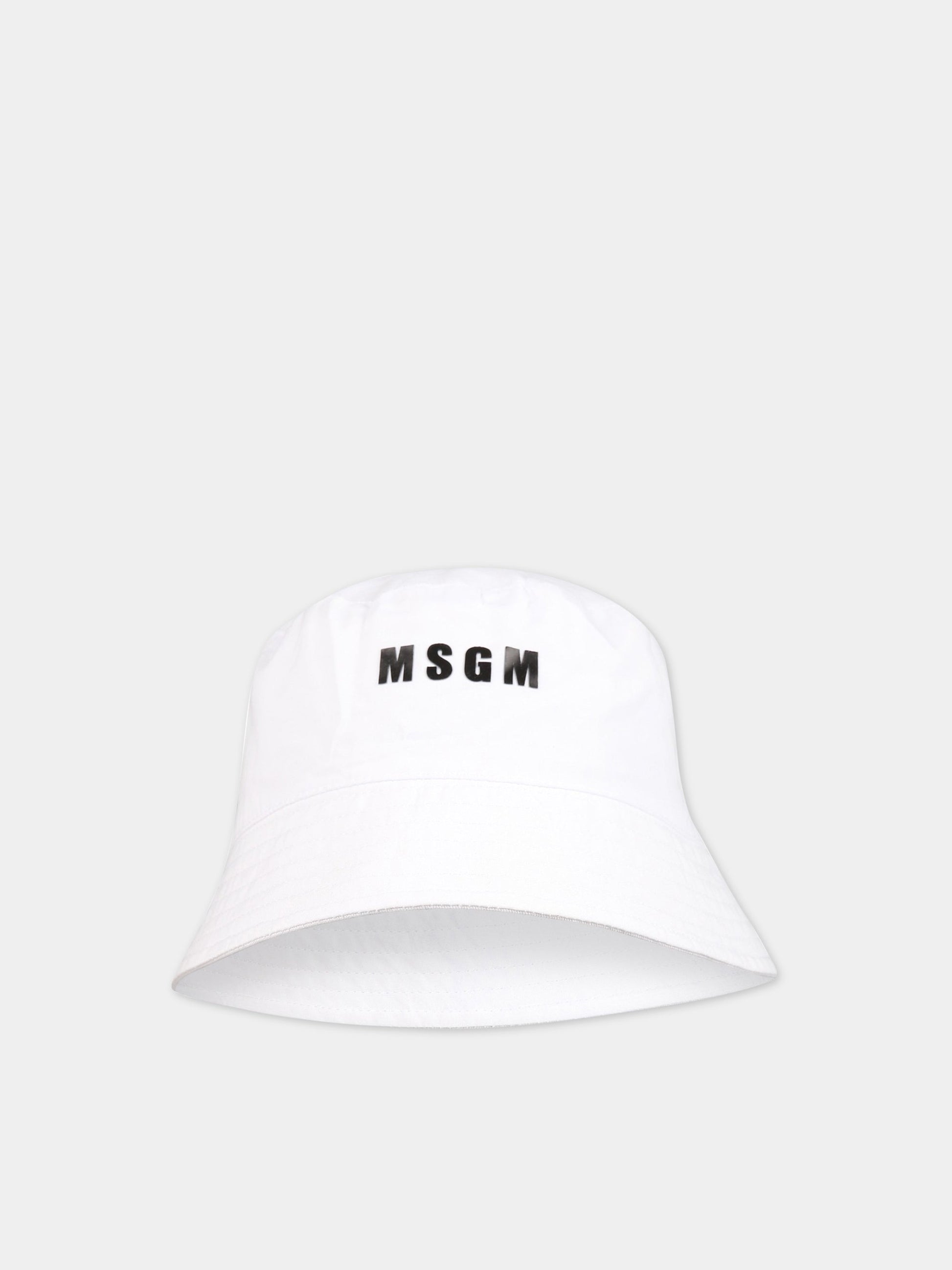 Cloche bianco per bambini con logo,Msgm Kids,MS029390 001