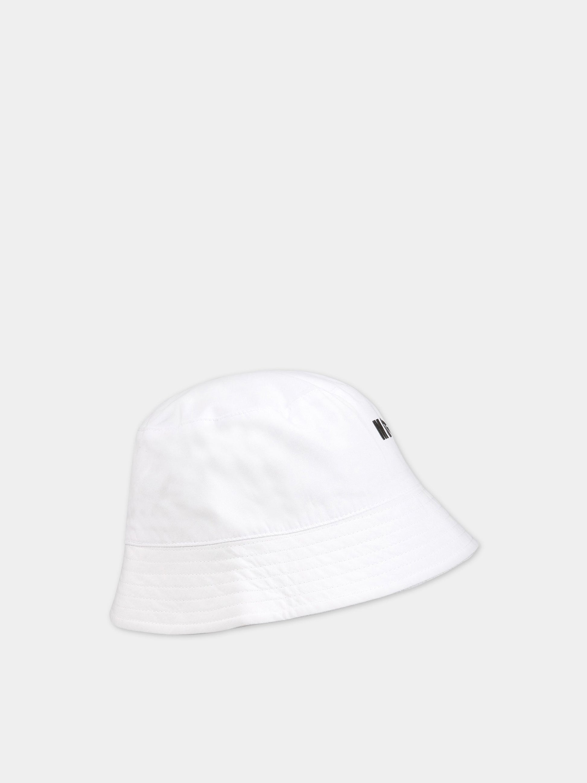 Cloche bianco per bambini con logo,Msgm Kids,MS029390 001