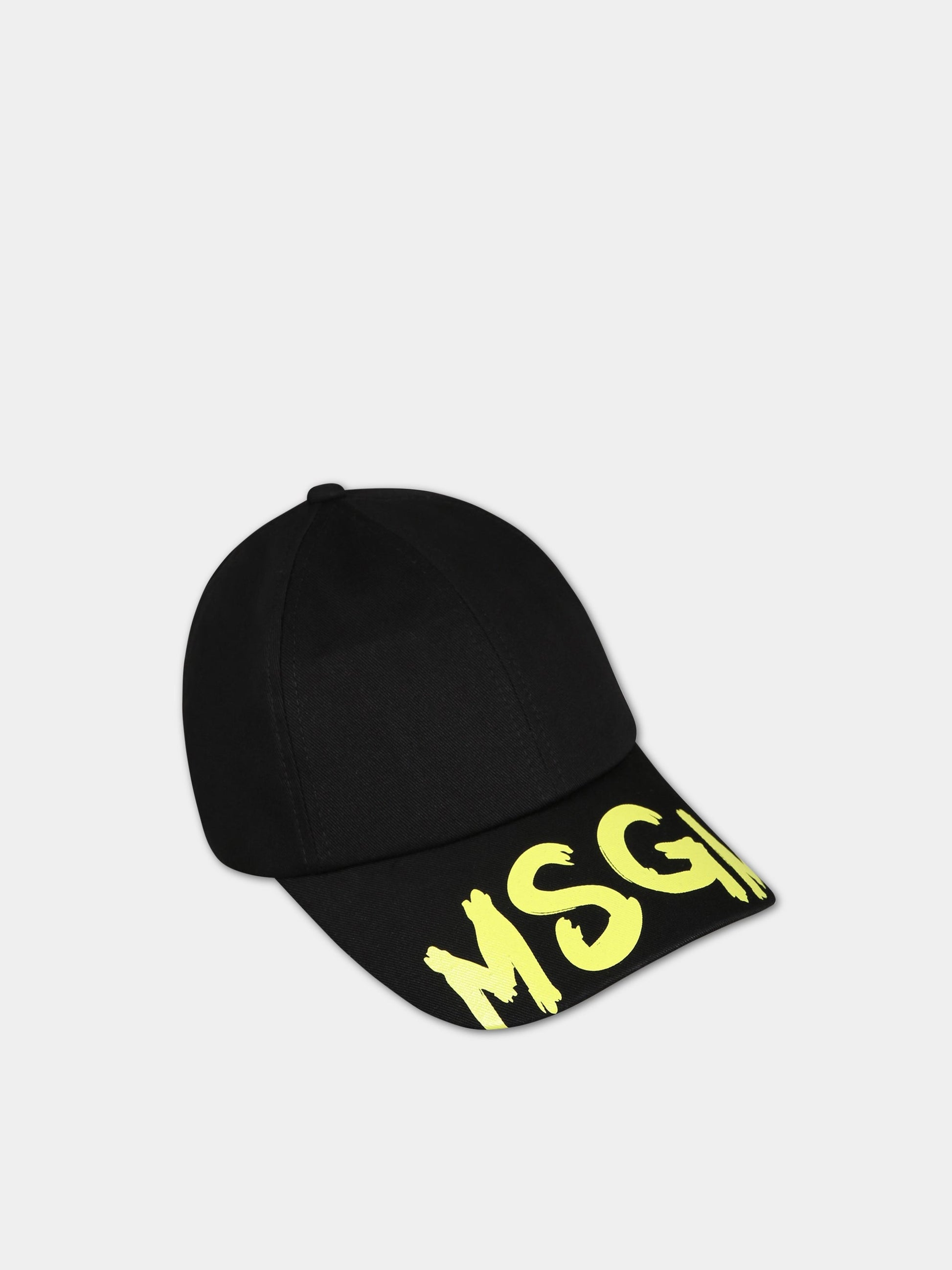 Cappello nero per bambino con logo,Msgm Kids,MS029389 110