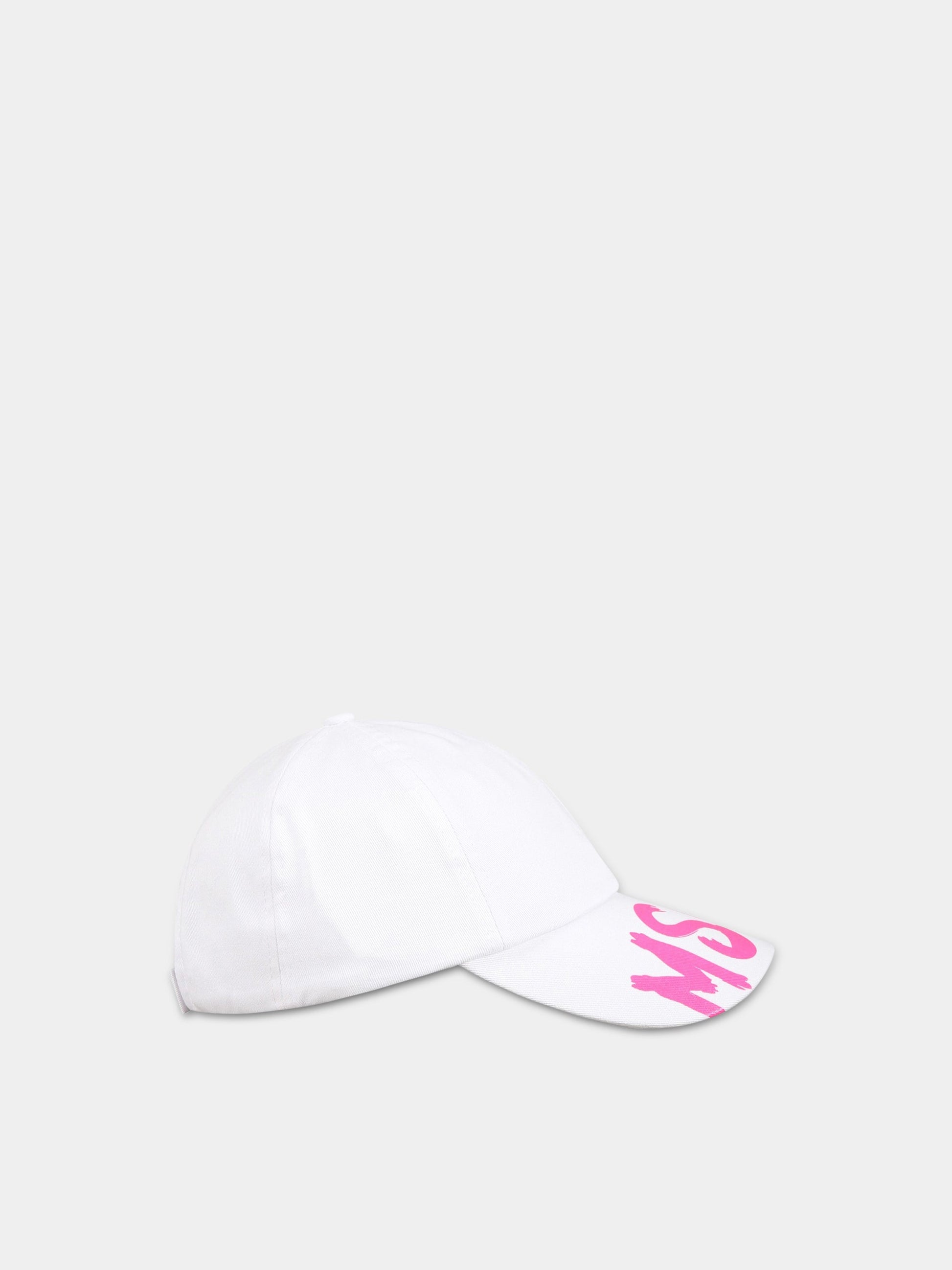 Cappello bianco per bambina con logo,Msgm Kids,MS029389 001