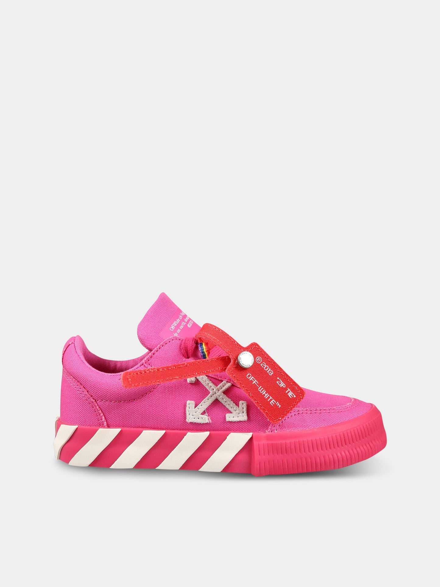 Sneakers fucsia per bambina con iconiche frecce,Off White,OGIA001S23FAB0013201