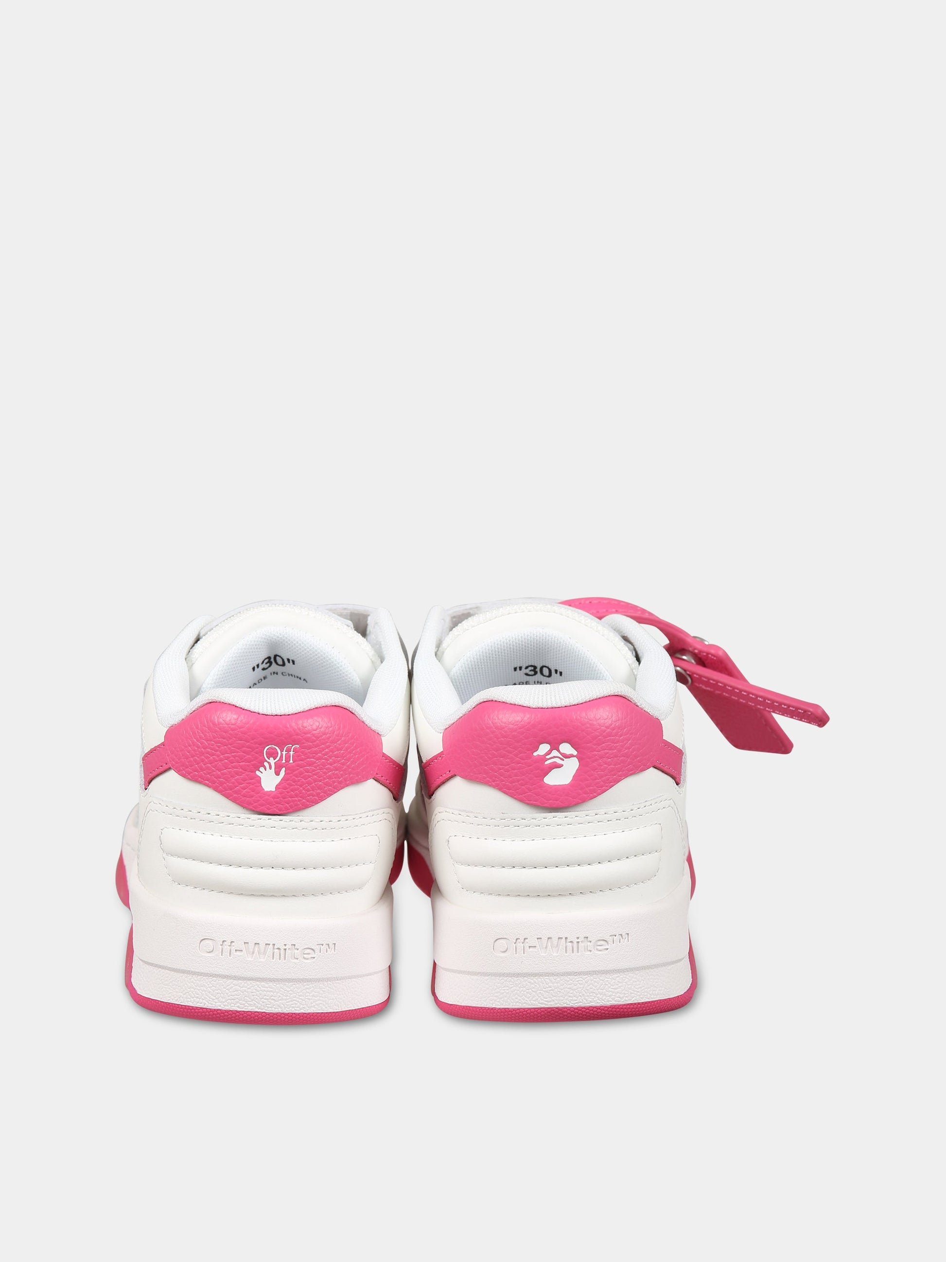 Sneakers bianco per bambina con iconica freccia,Off White,OGIA005S23LEA0010132