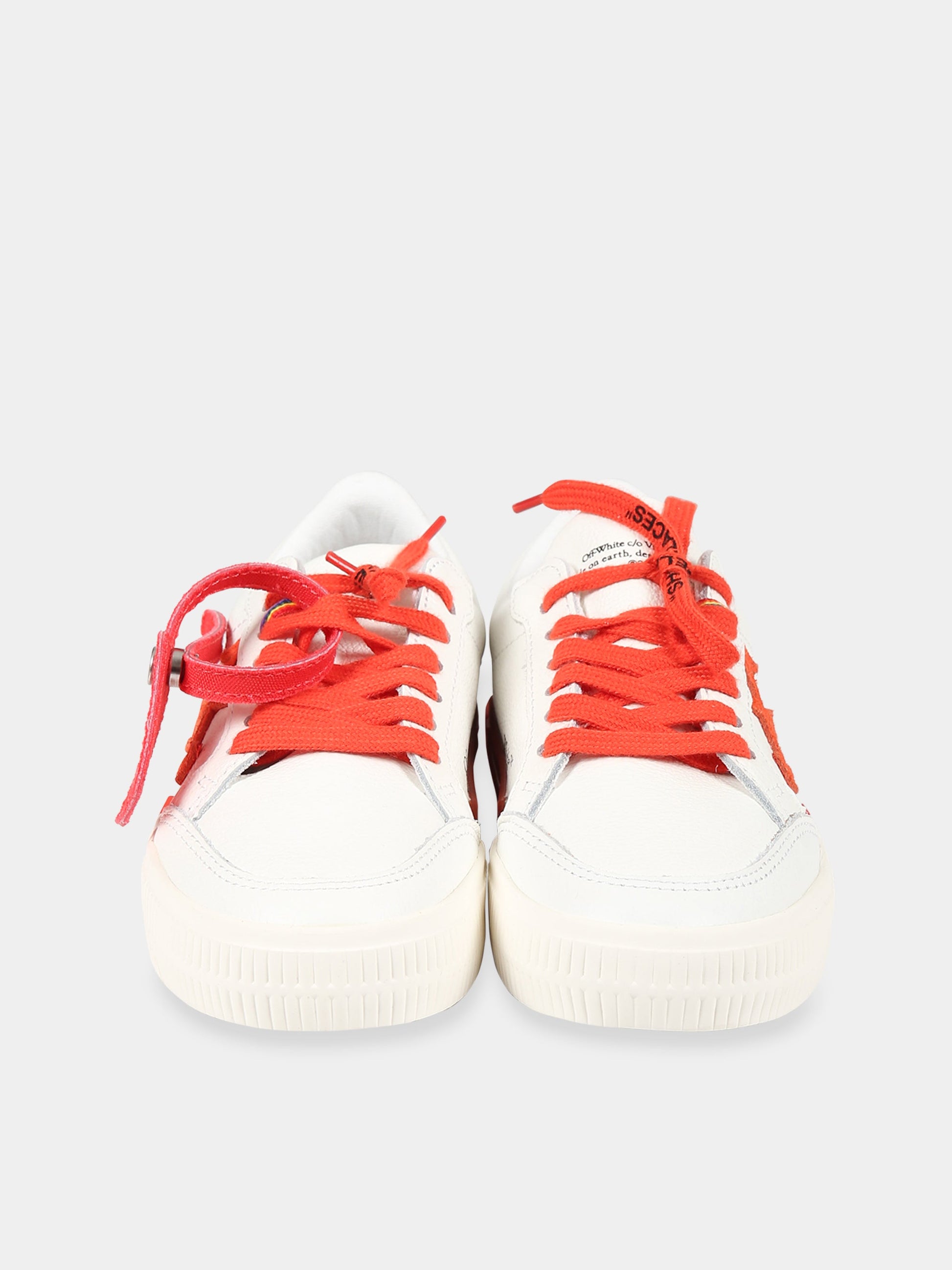 Sneakers bianche per bambini con iconiche frecce rosse,Off White,OBIA003S23LEA0010125