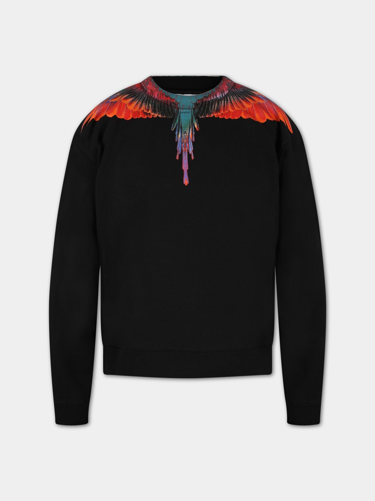 felpa nera per bambino con iconica stampa,Marcelo Burlon Kids,CBBA001S23FLE0011025