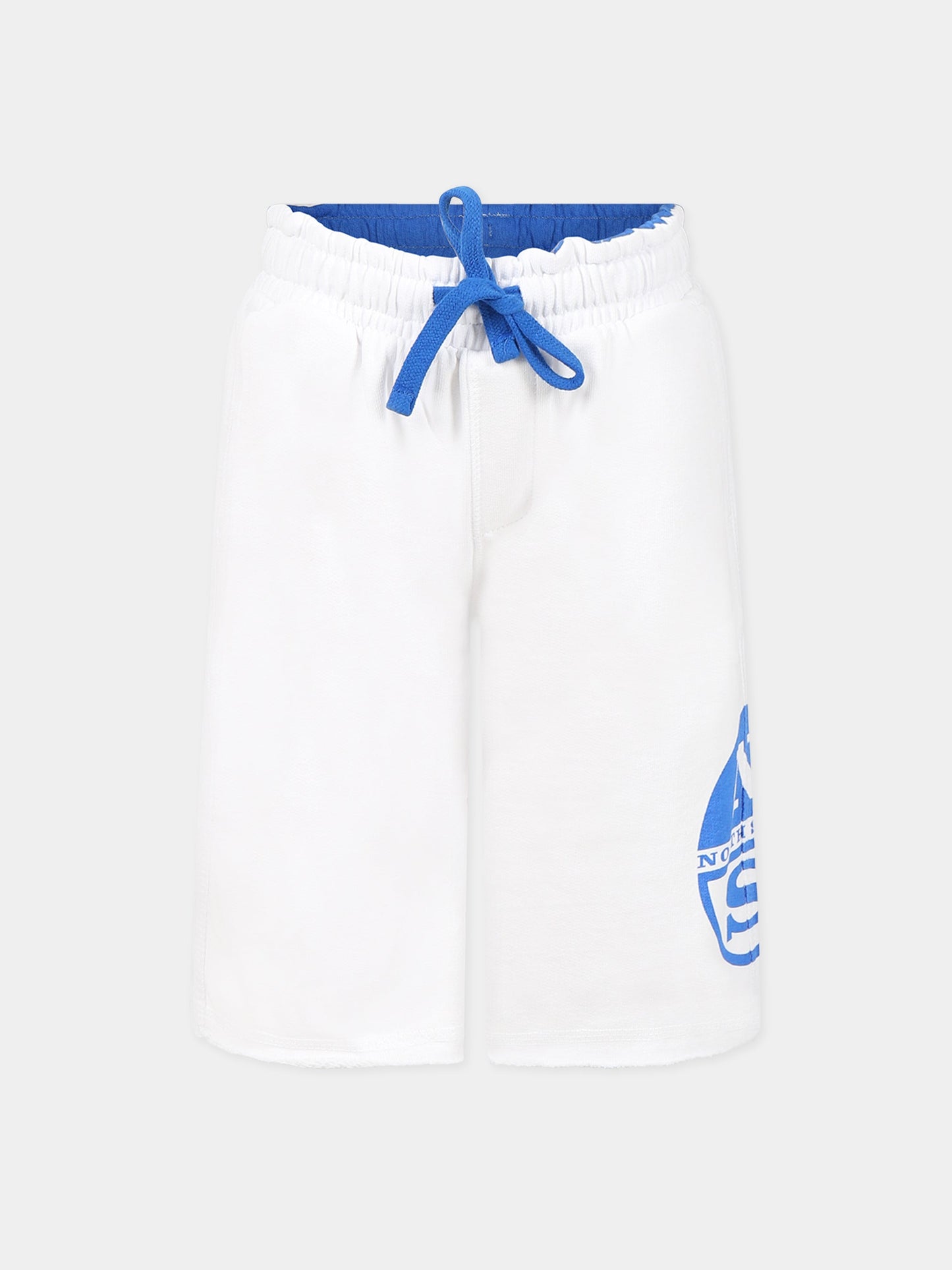 Short bianco per bambino con logo azzurro,North Sails,775366 000 0101