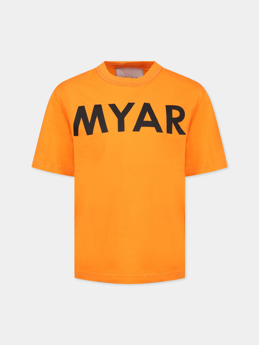 T-shirt arancione per bambino con logo,Myar,MY0018 MY049 MY206