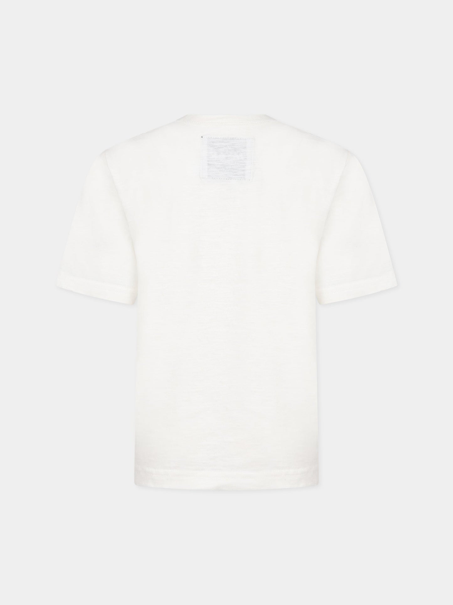 T-shirt bianca per bambino con stampa e logo,Myar,MY0074 MY062 MY101