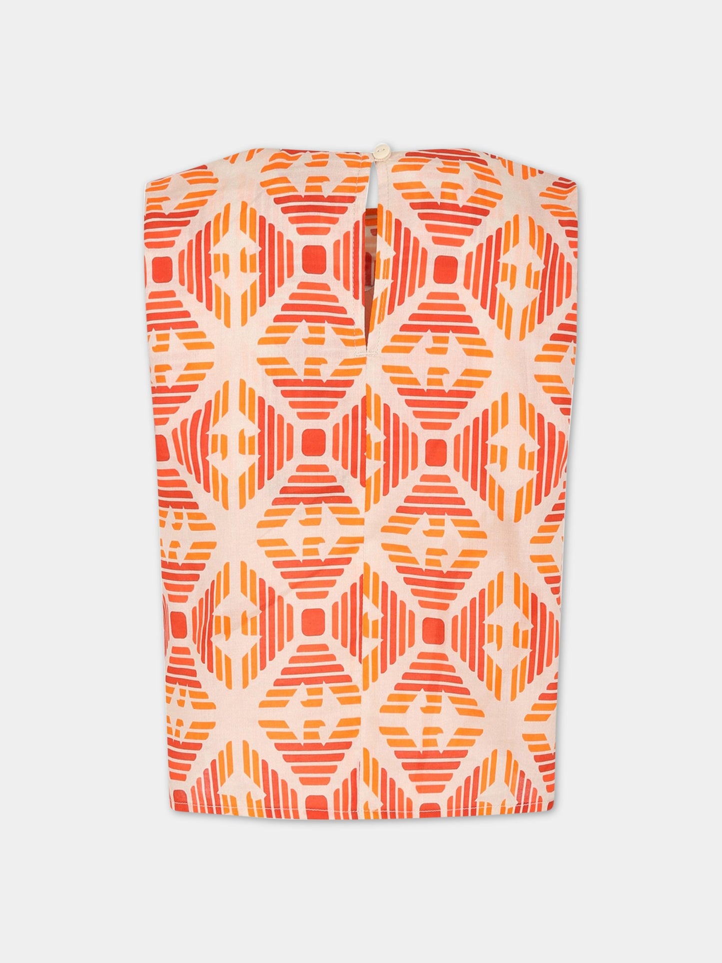 T-shirt avorio per bambina con logo,Armani Junior,3R3H02 1NS9Z F402