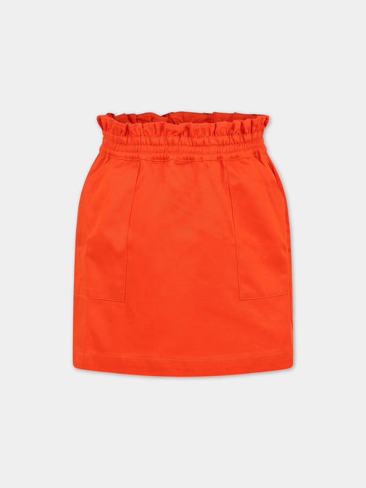 Gonna rossa per bambina con iconico aquilotto,Armani Junior,3R3N08 1NX0Z 0260